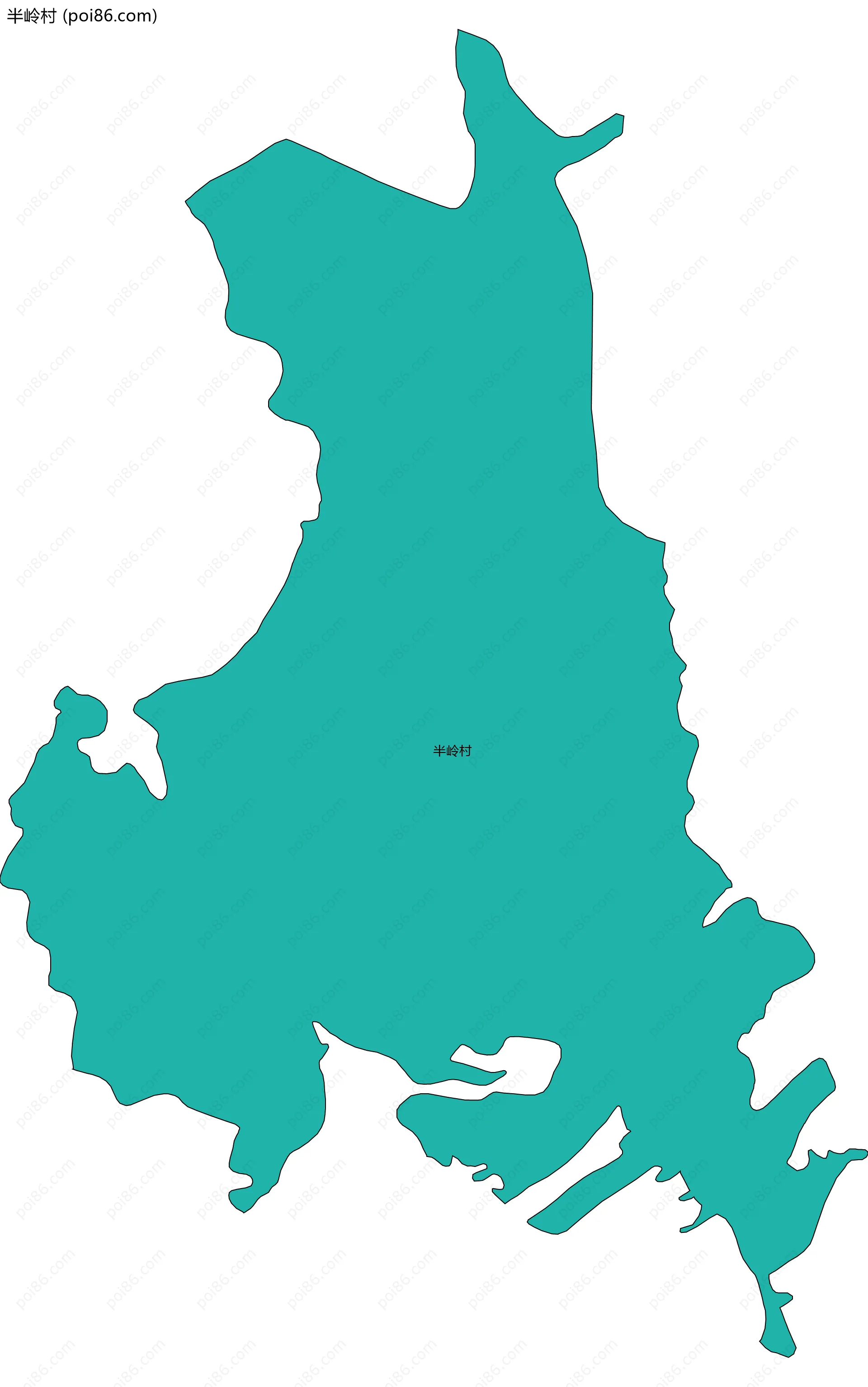 半岭村边界地图