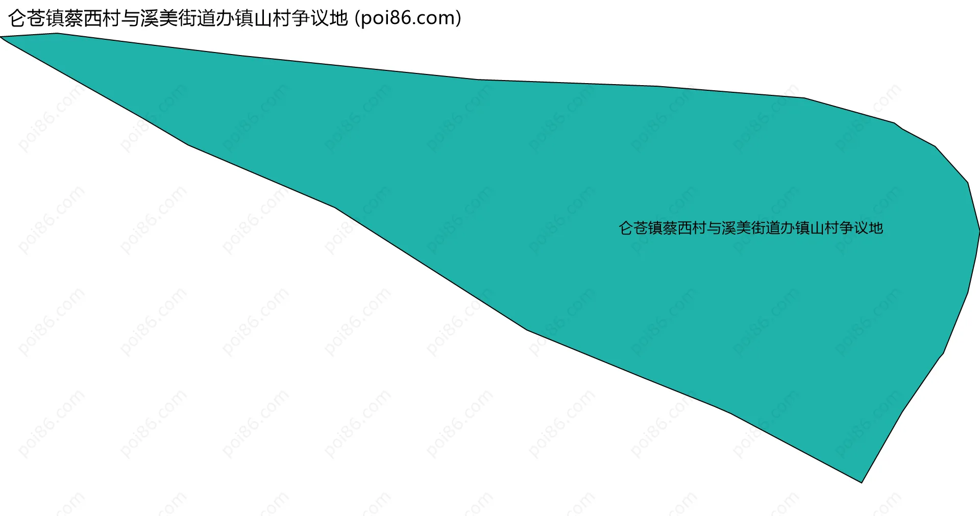 仑苍镇蔡西村与溪美街道办镇山村争议地边界地图