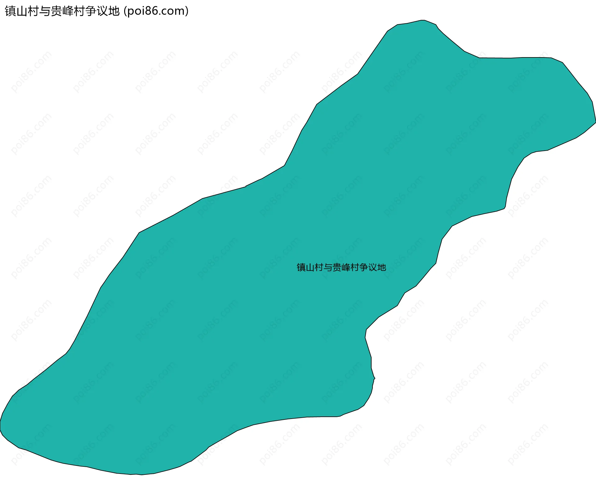 镇山村与贵峰村争议地边界地图