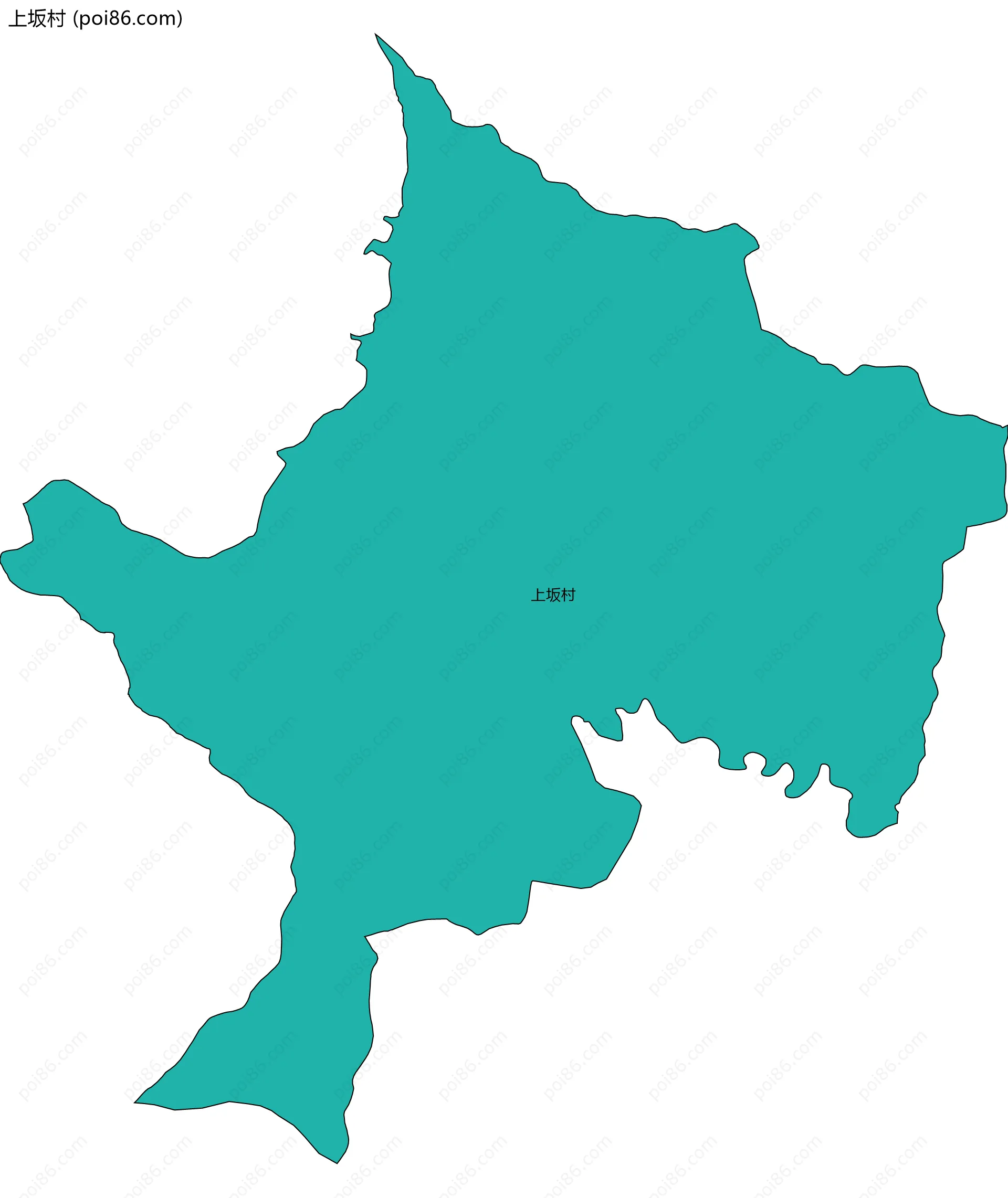 上坂村边界地图