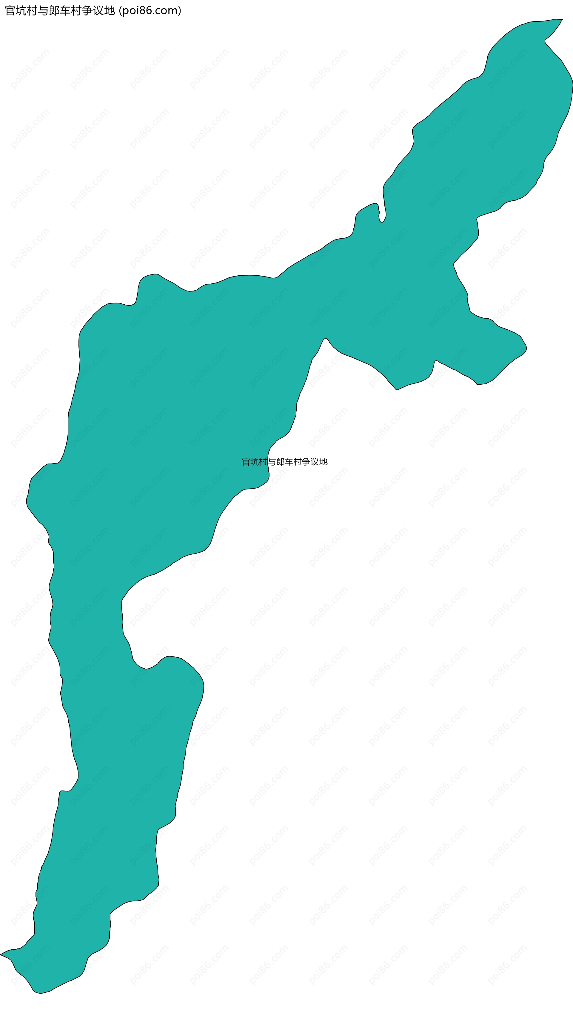 官坑村与郎车村争议地边界地图