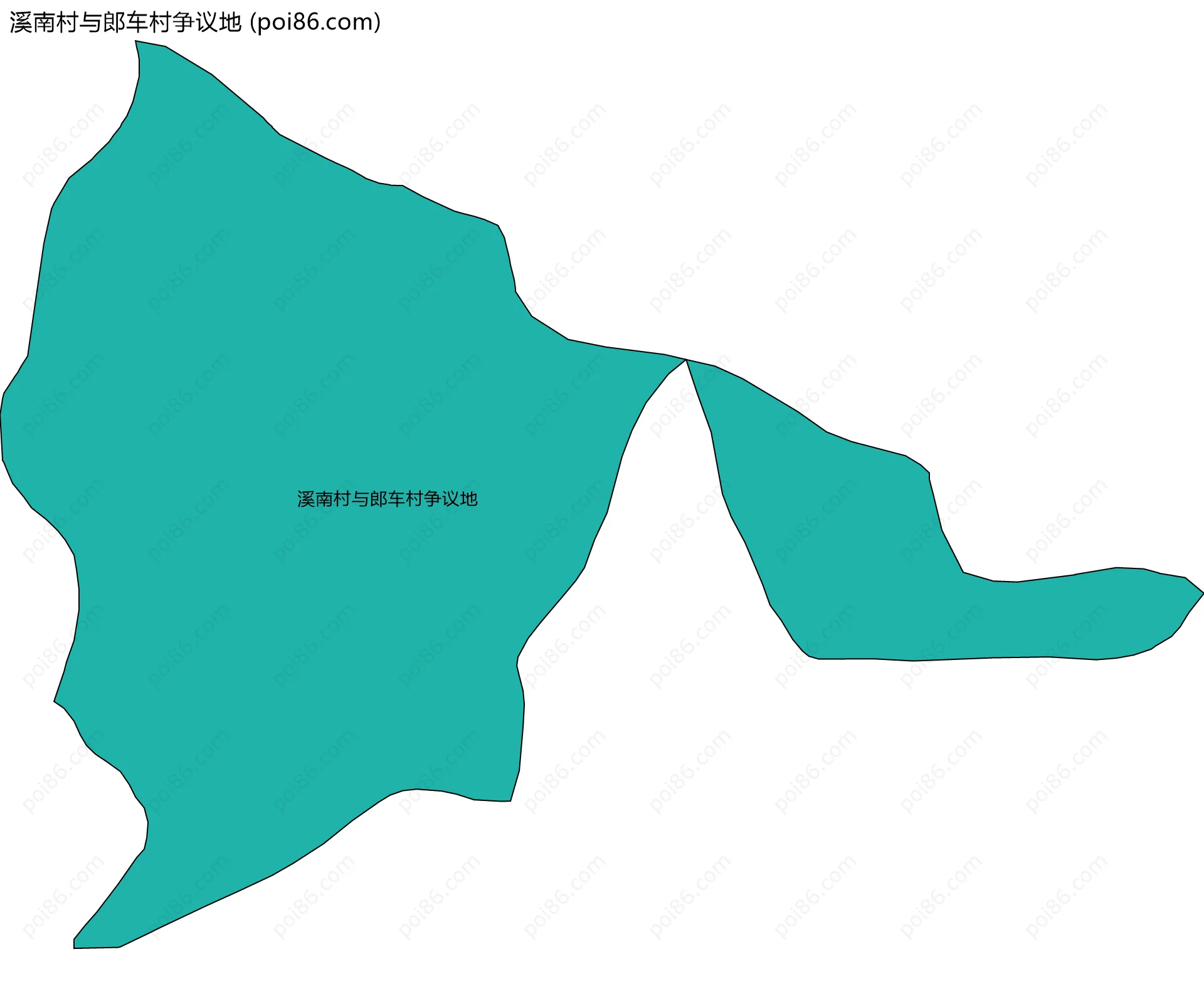溪南村与郎车村争议地边界地图