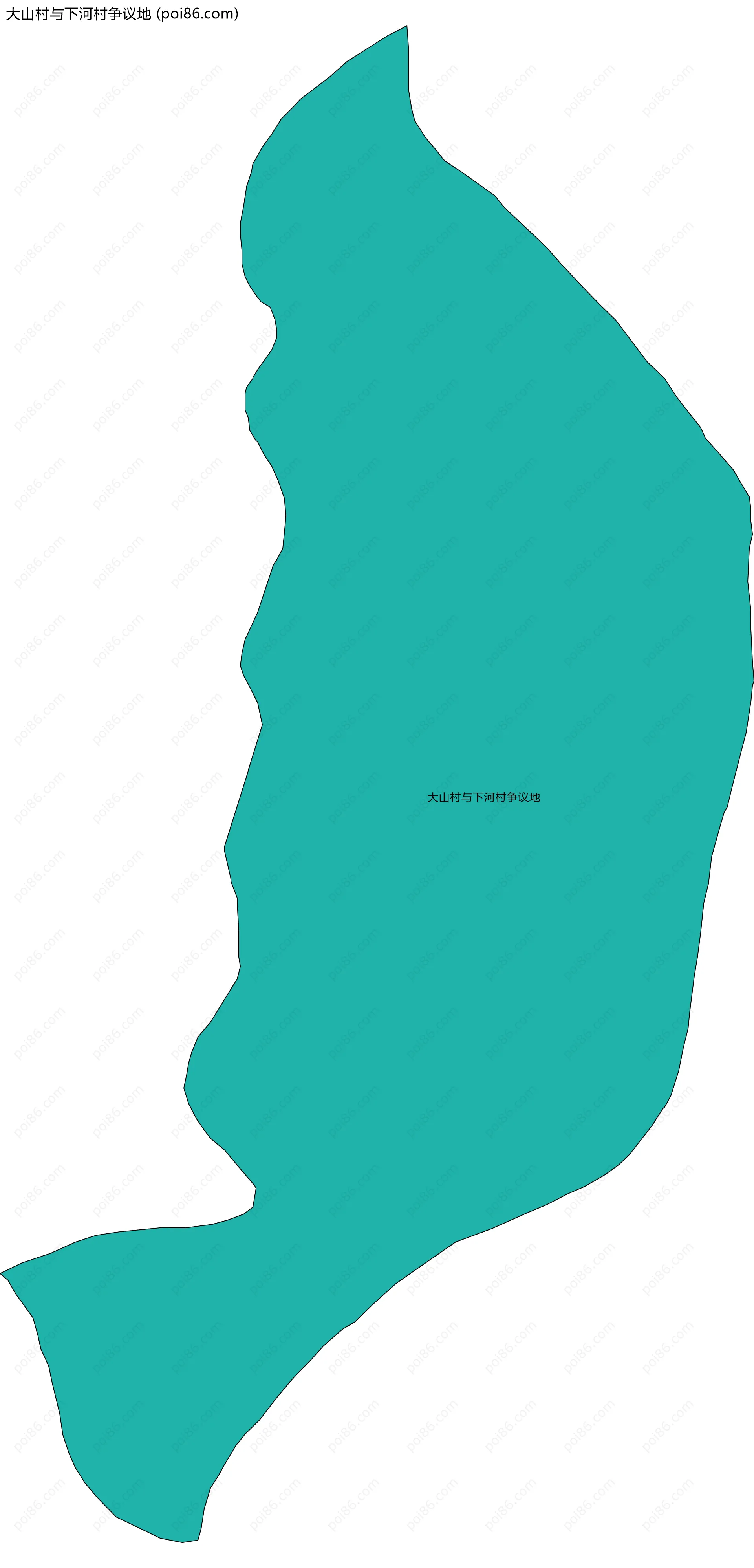 大山村与下河村争议地边界地图