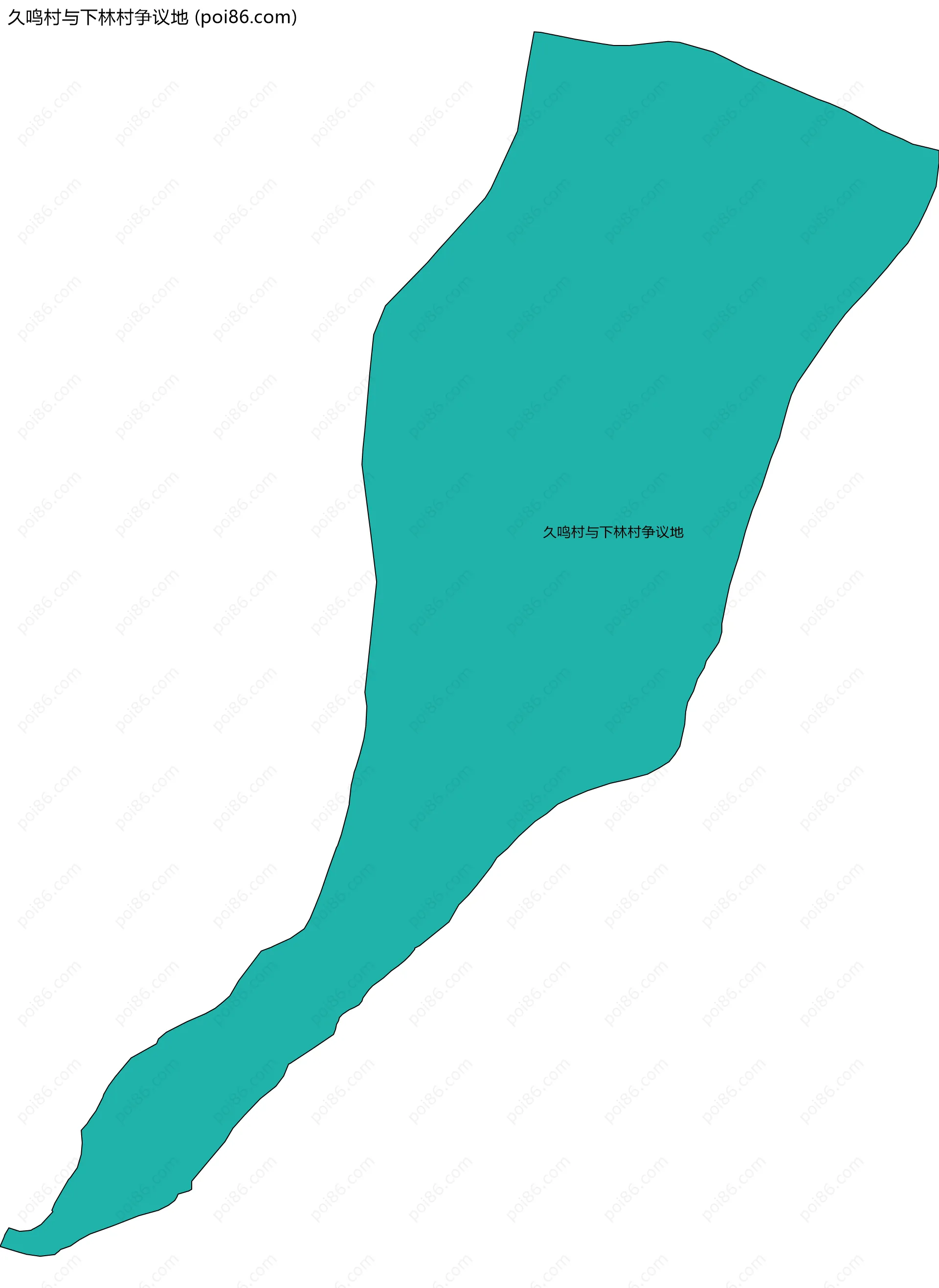 久鸣村与下林村争议地边界地图