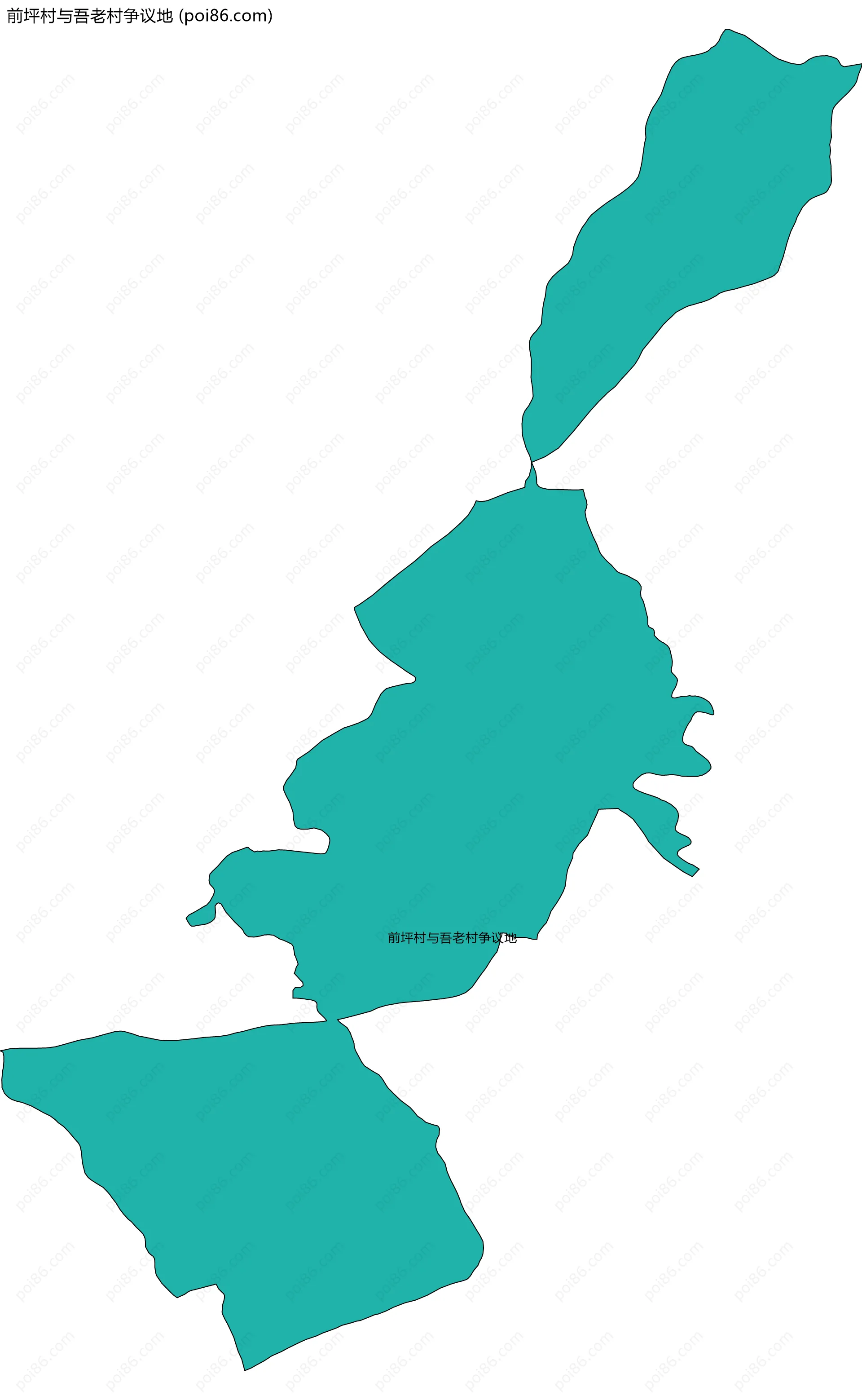 前坪村与吾老村争议地边界地图