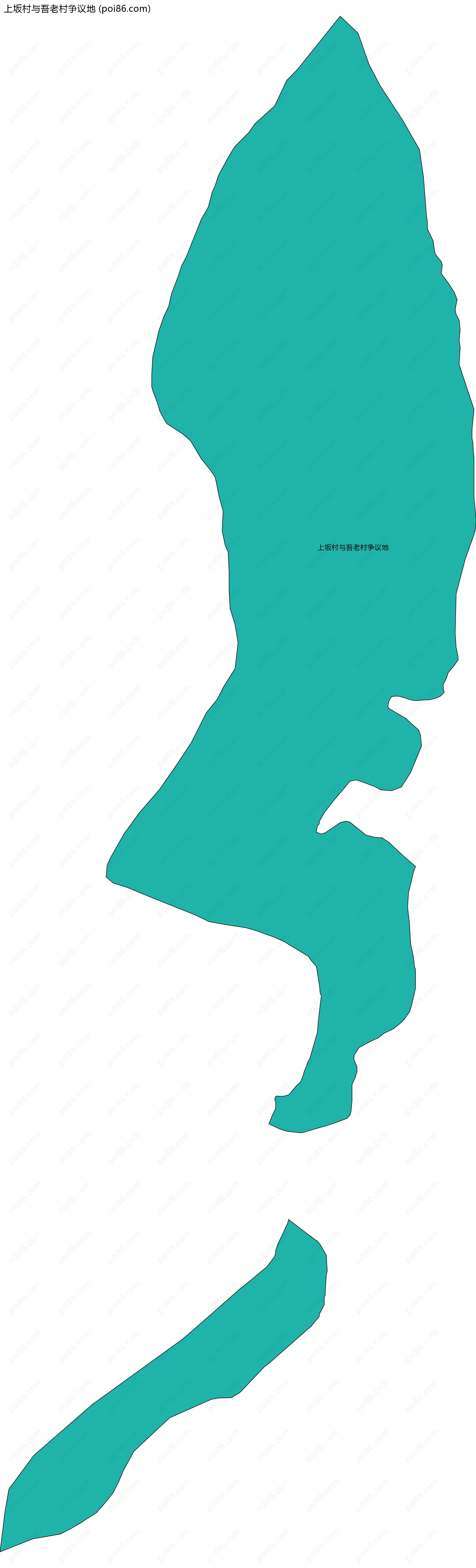 上坂村与吾老村争议地边界地图