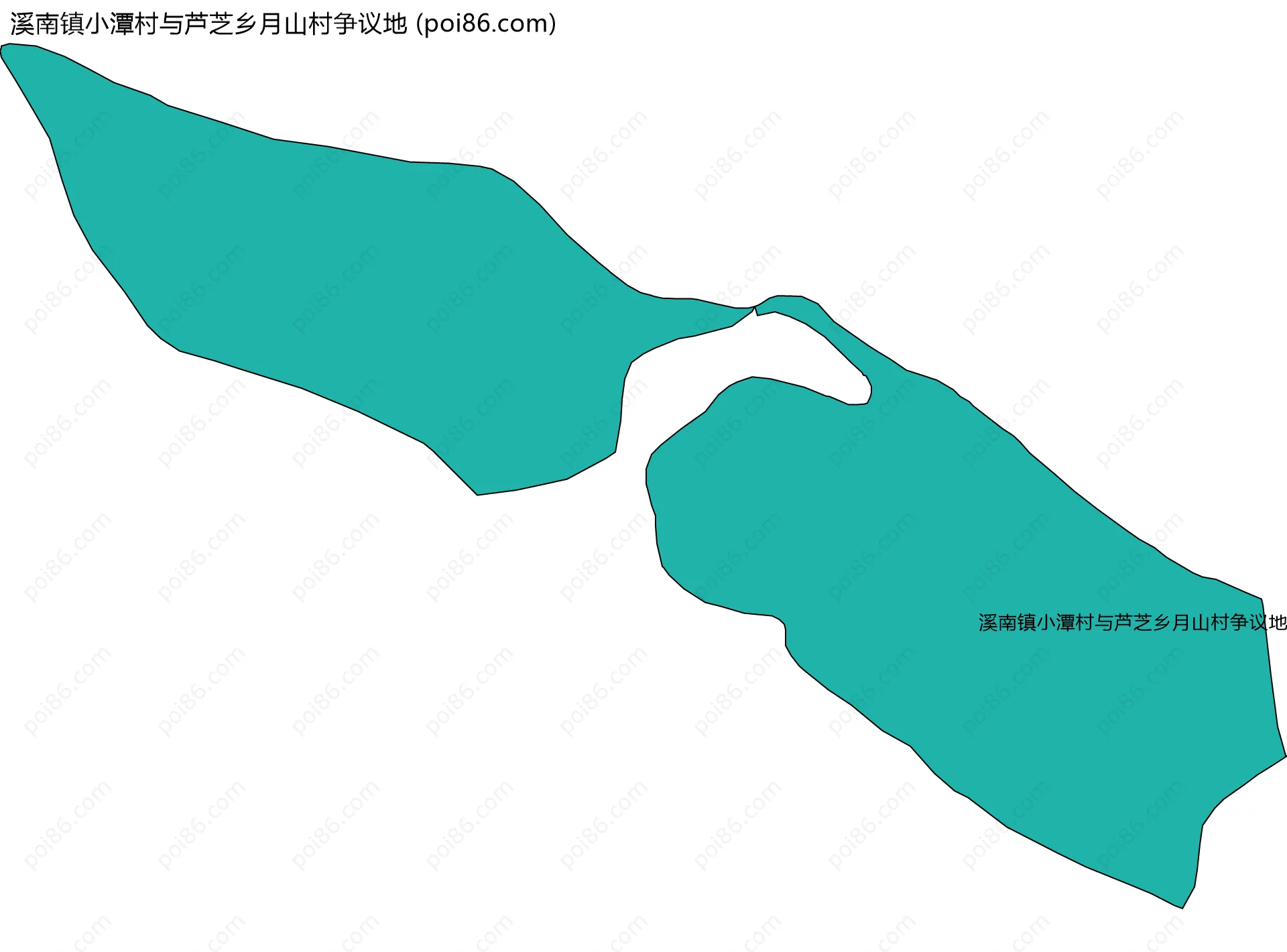 溪南镇小潭村与芦芝乡月山村争议地边界地图