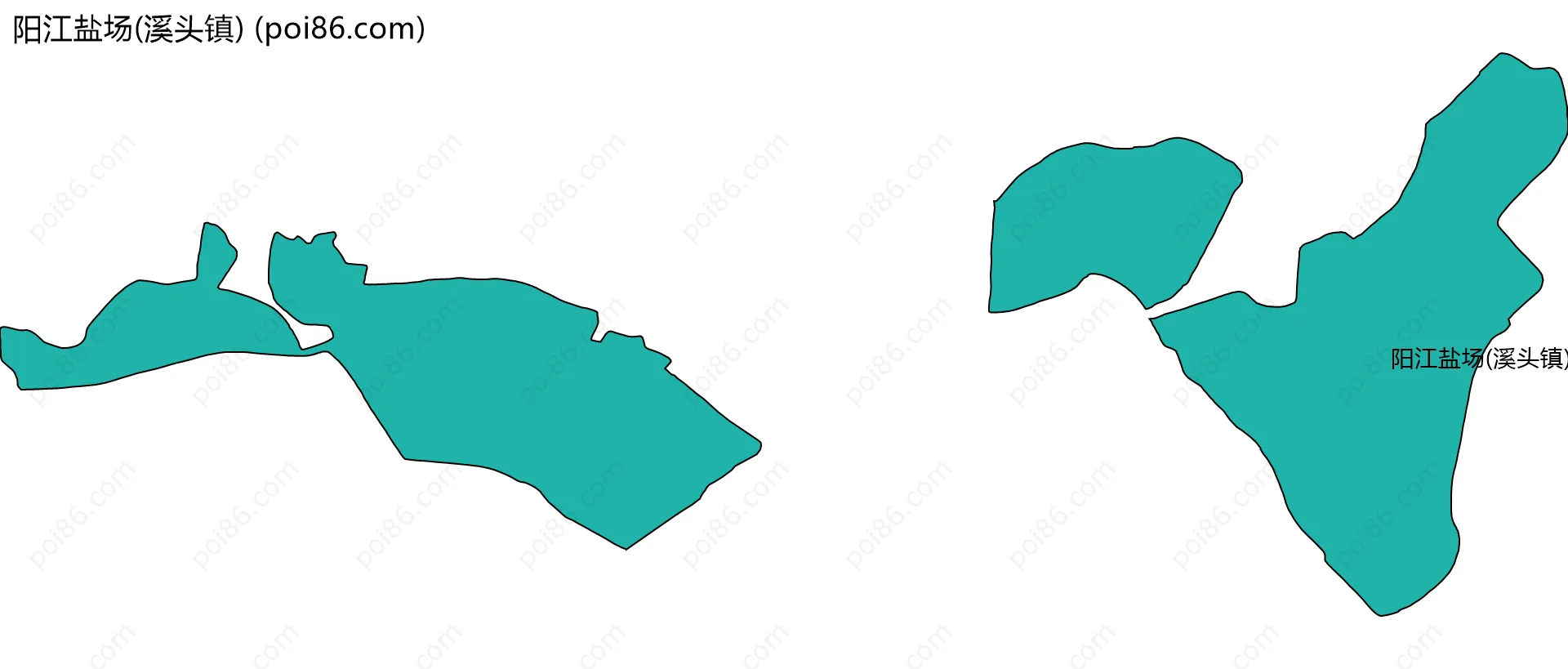 阳江盐场(溪头镇)边界地图