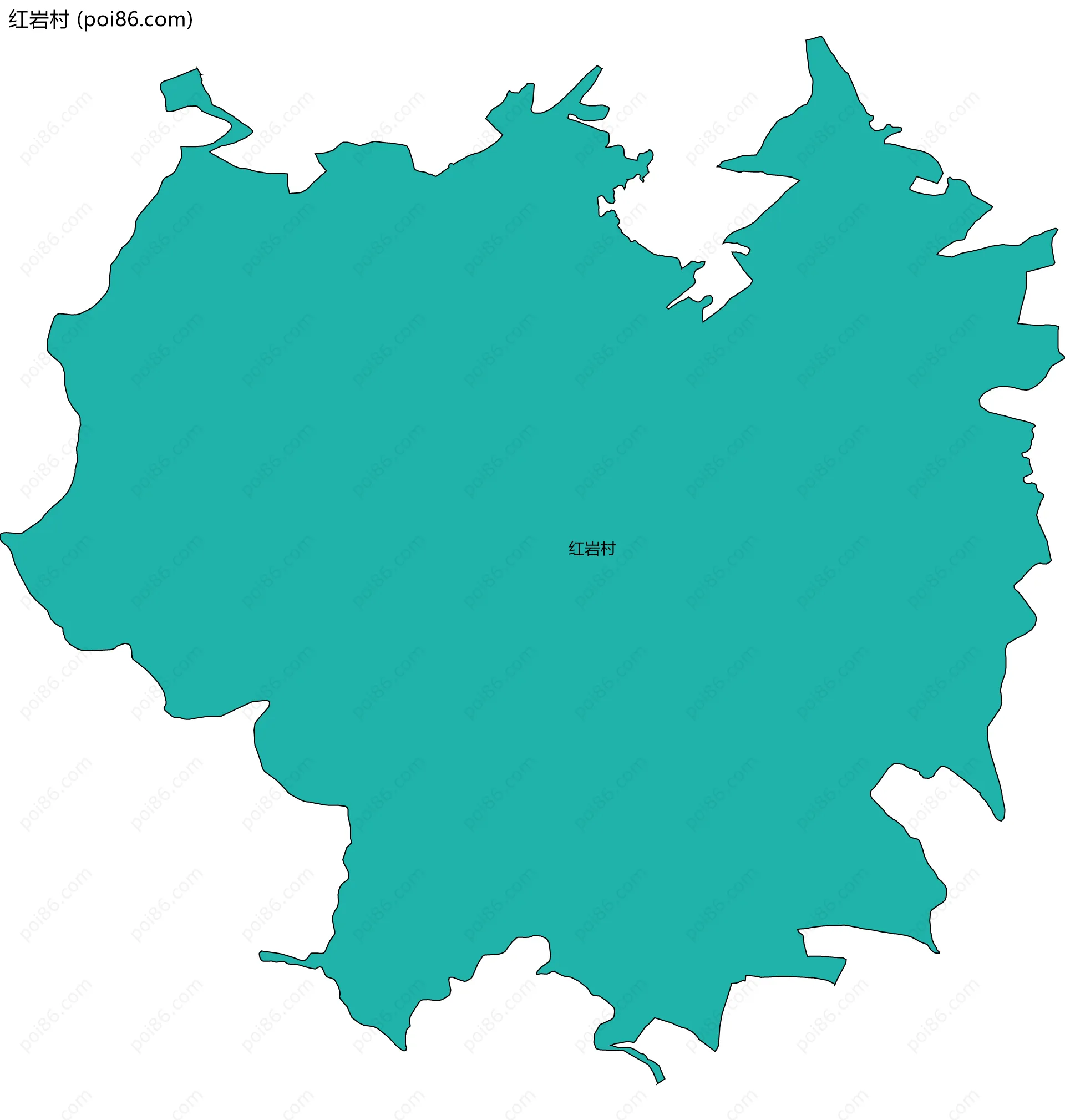 红岩村边界地图