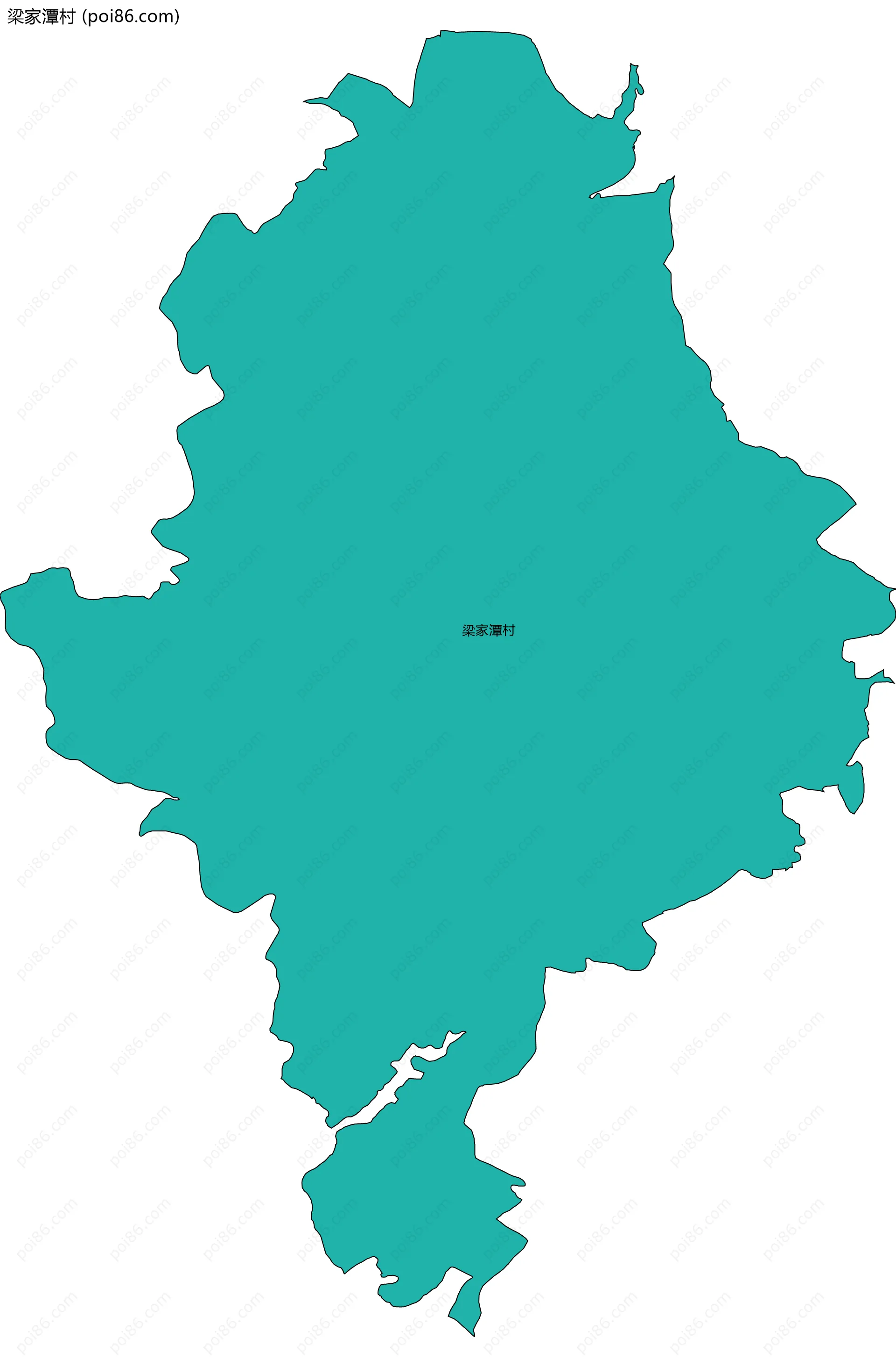 梁家潭村边界地图