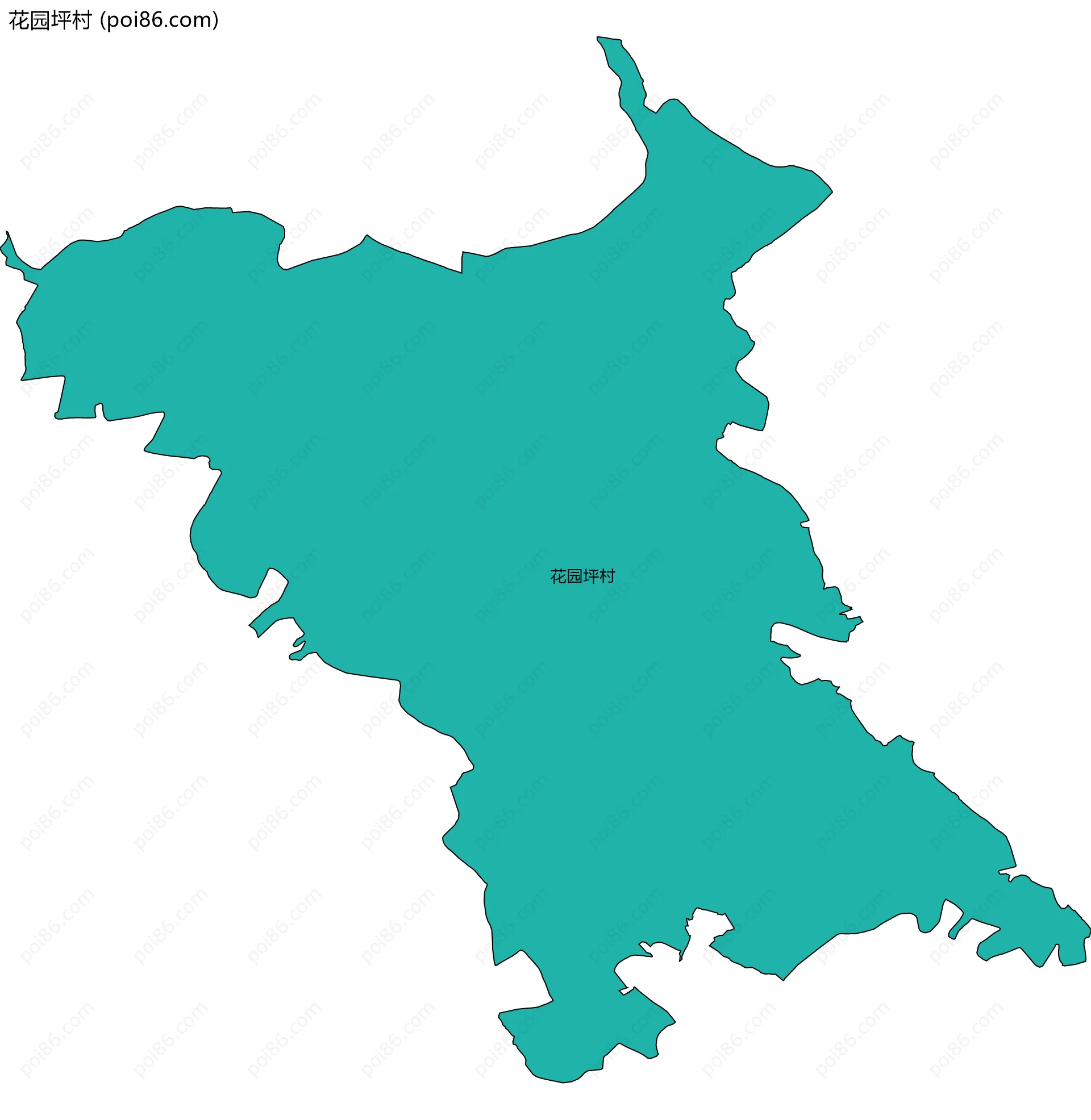 花园坪村边界地图