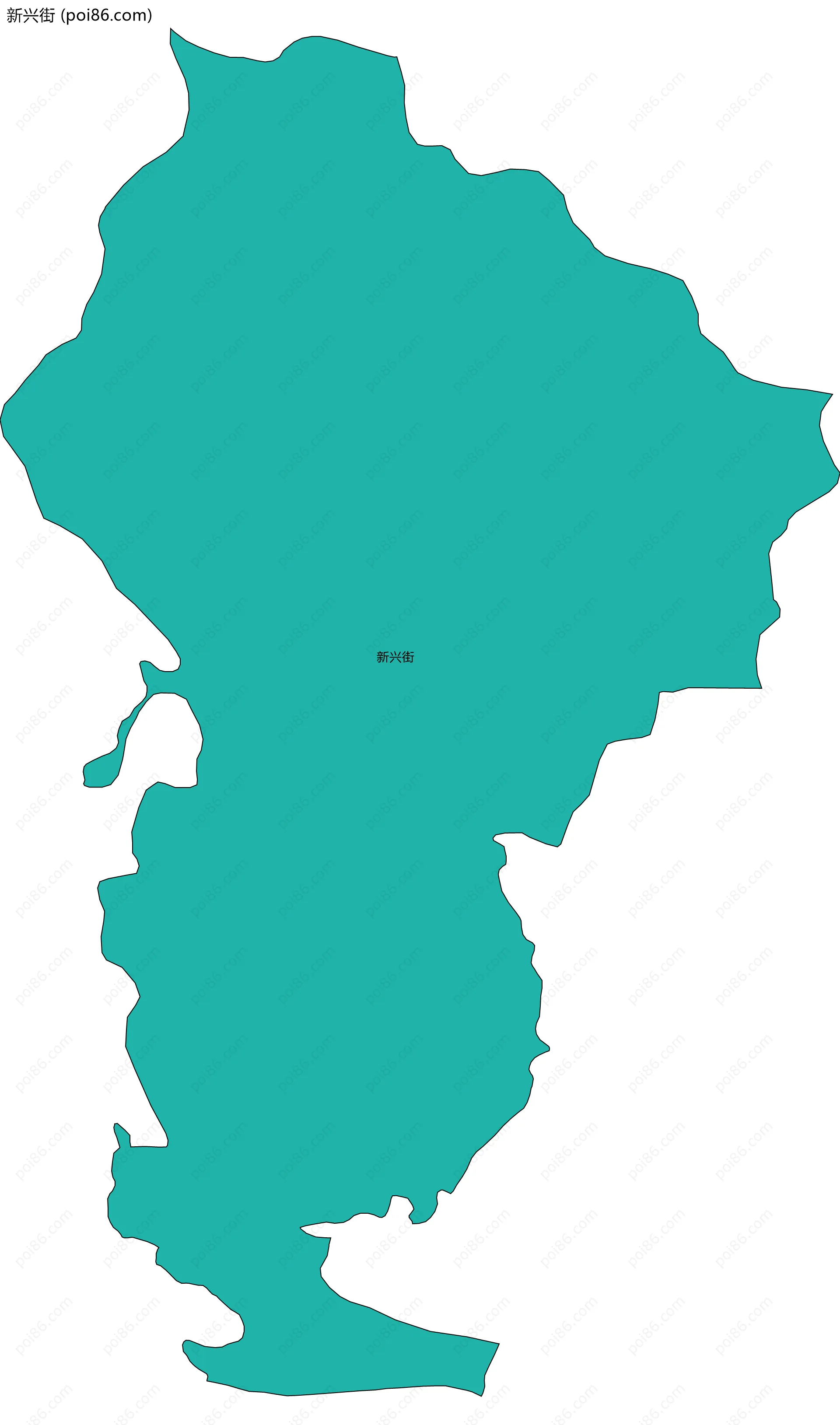 新兴街边界地图