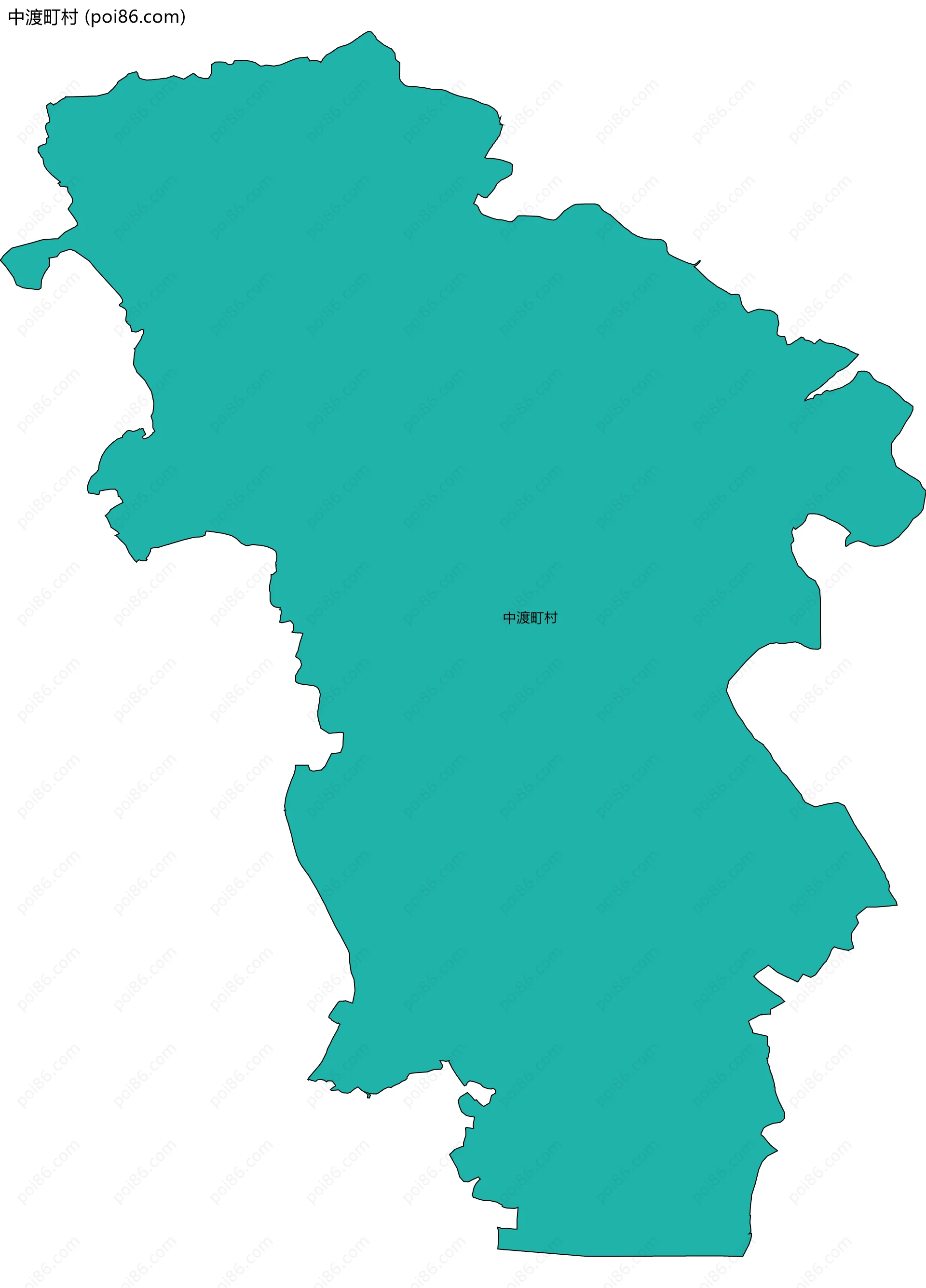 中渡町村边界地图
