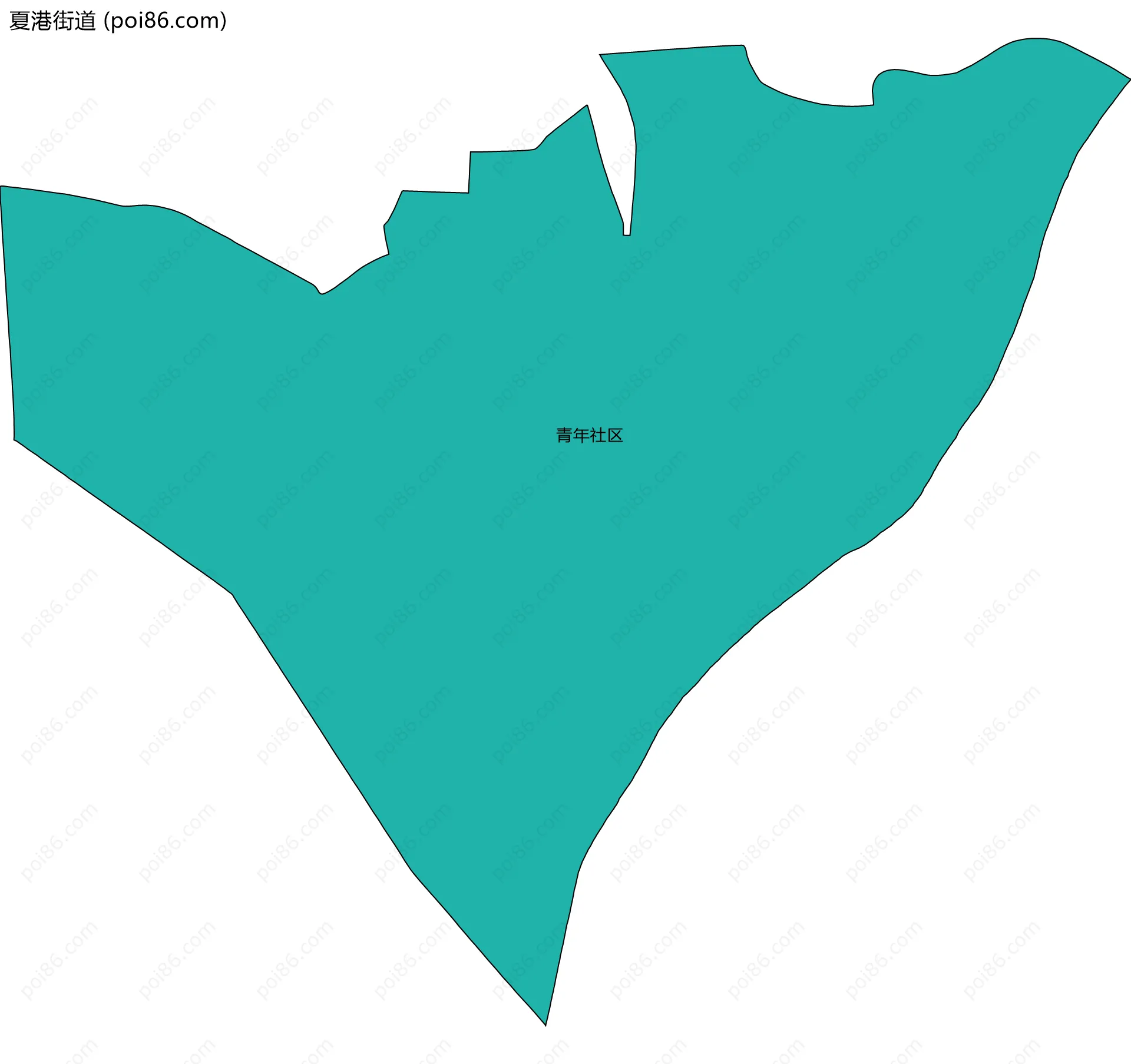夏港街道边界地图(五级行政区划)