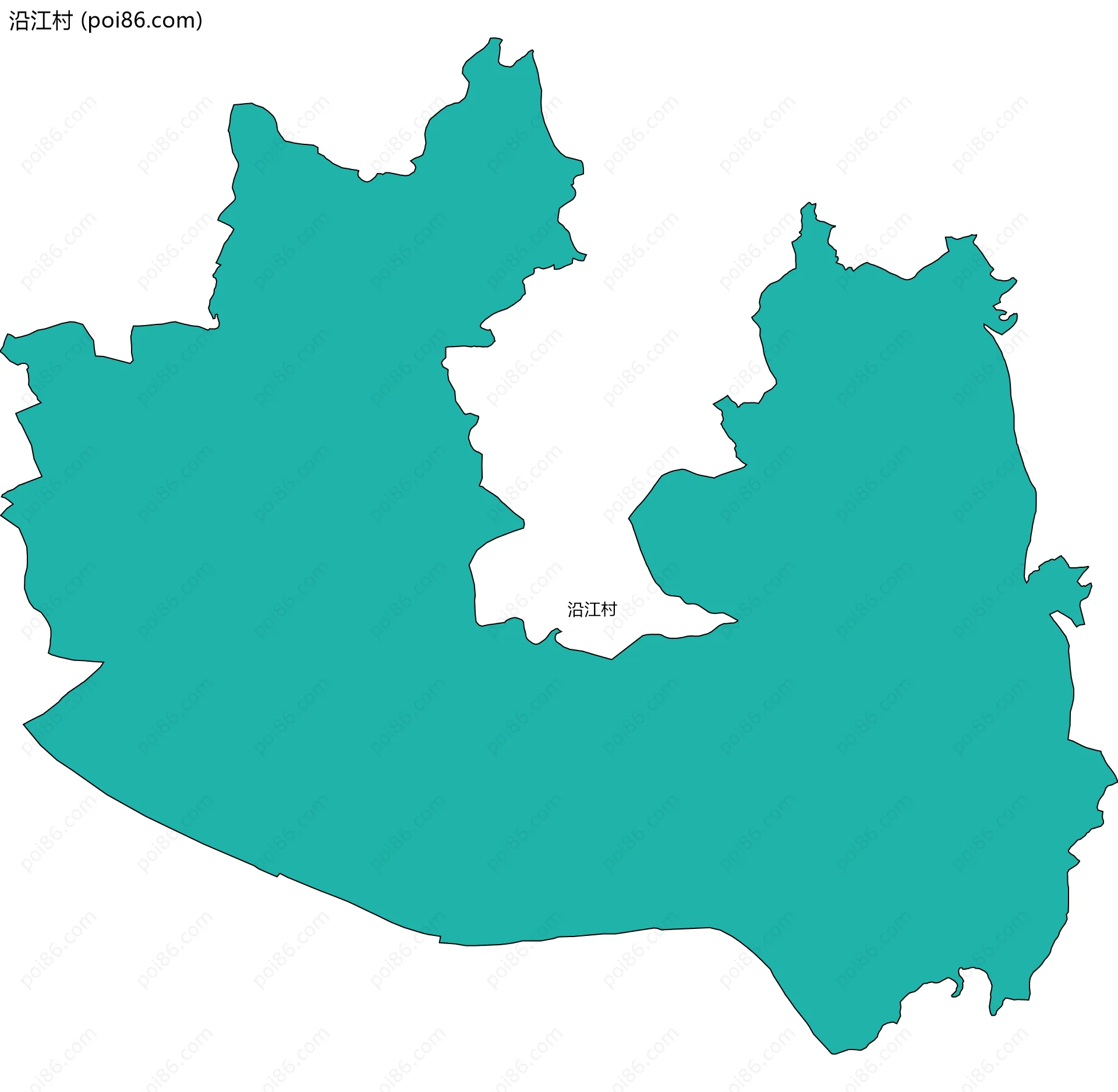 沿江村边界地图