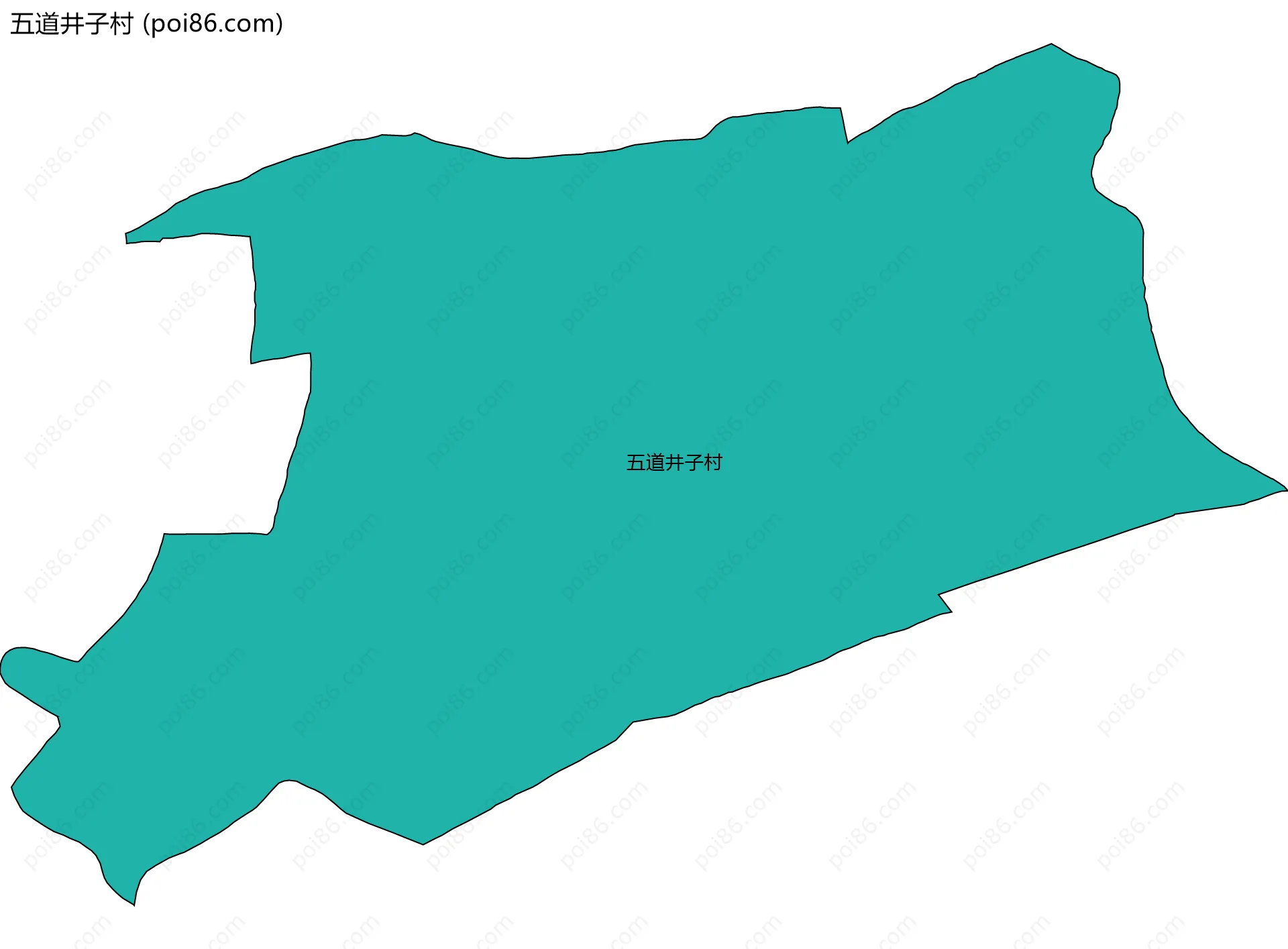 五道井子村边界地图