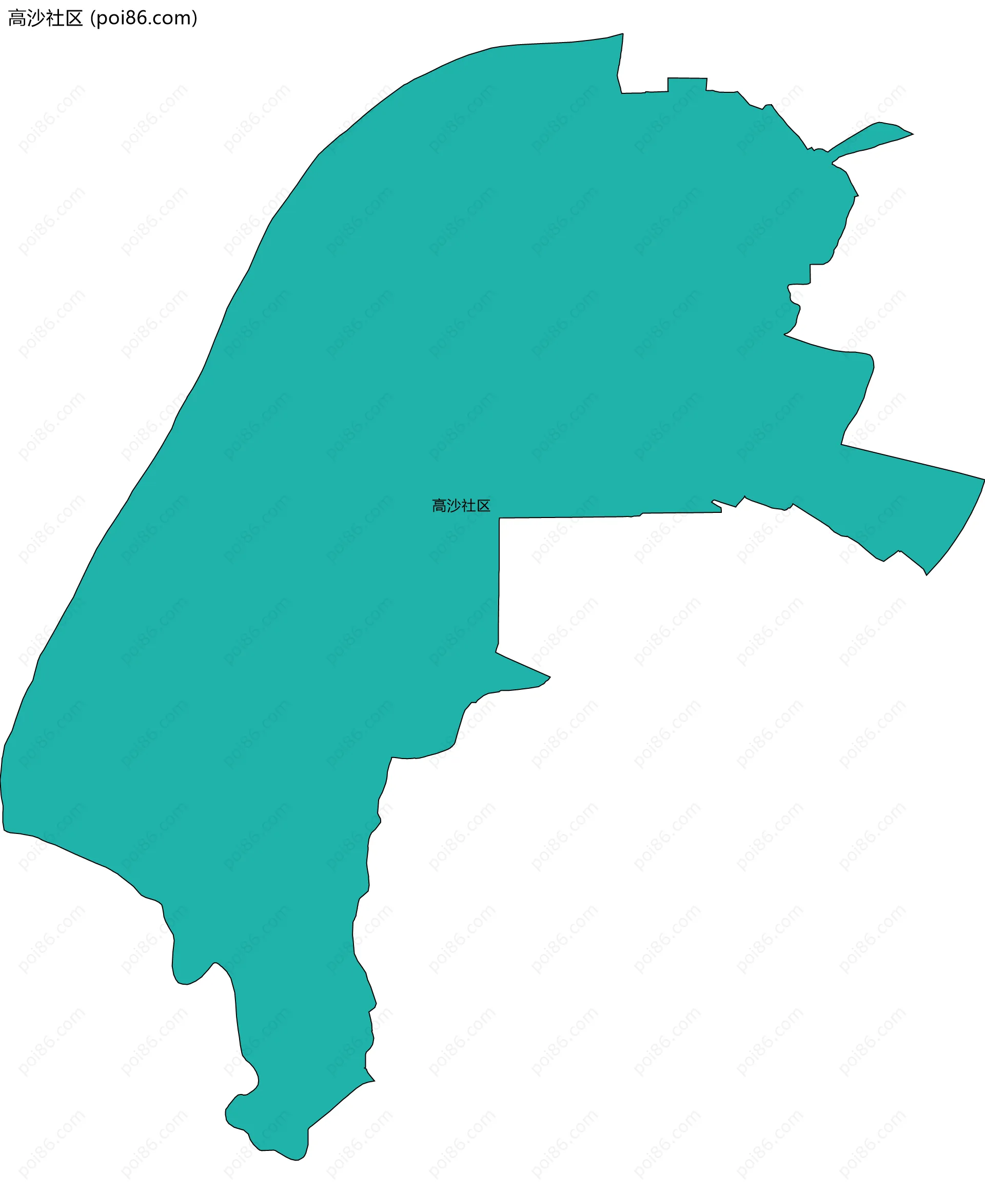 高沙社区边界地图