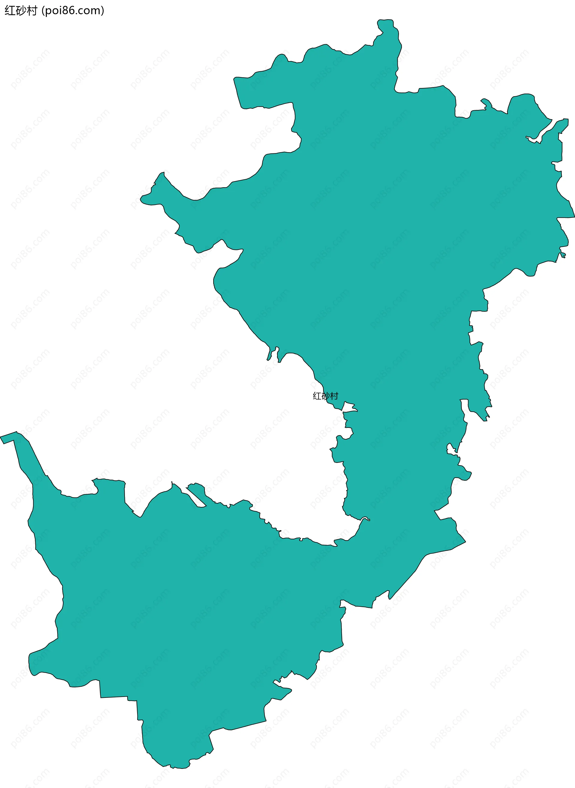 红砂村边界地图