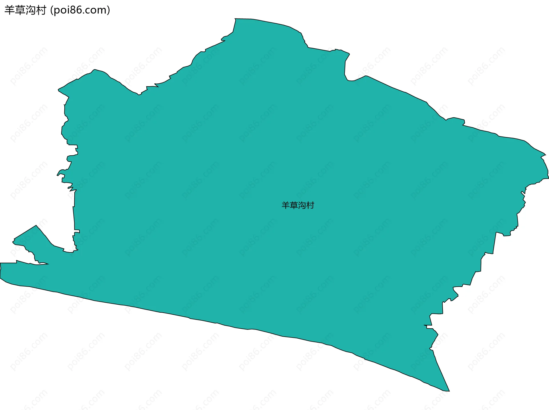 羊草沟村边界地图
