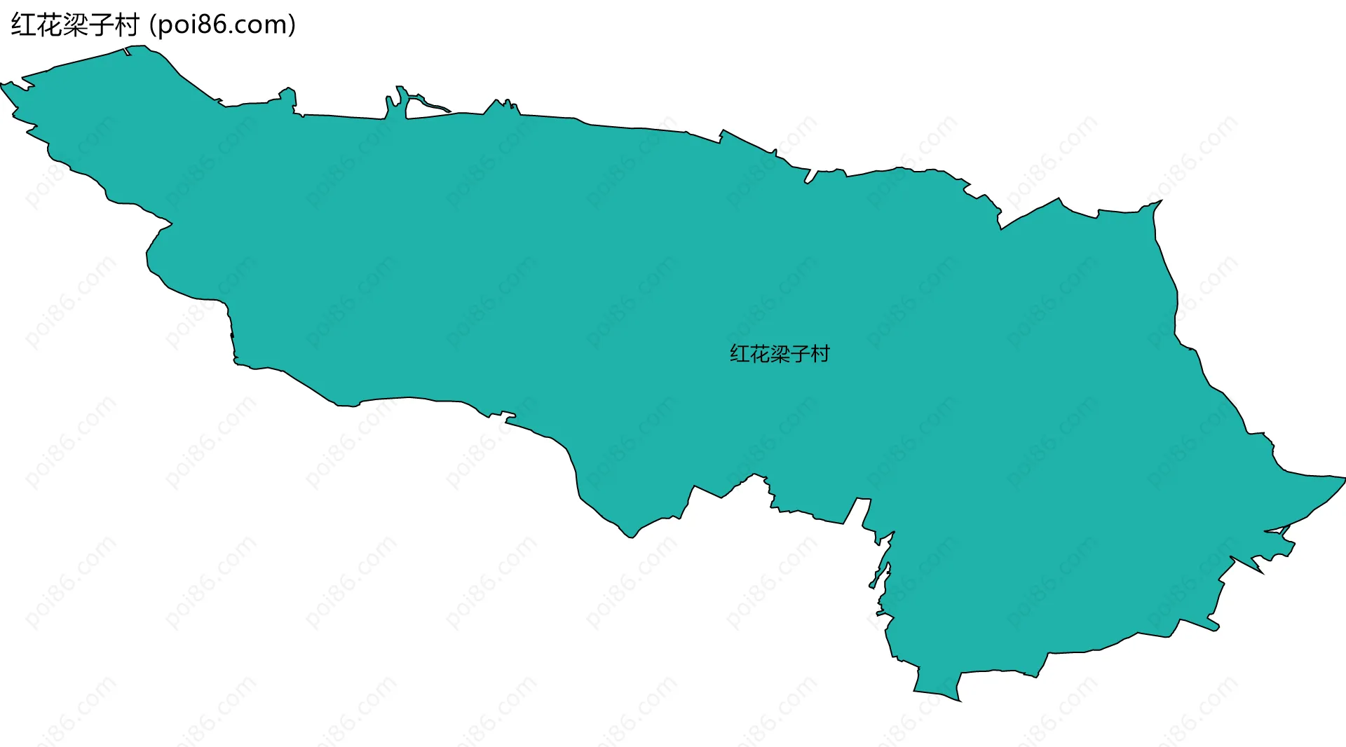 红花梁子村边界地图