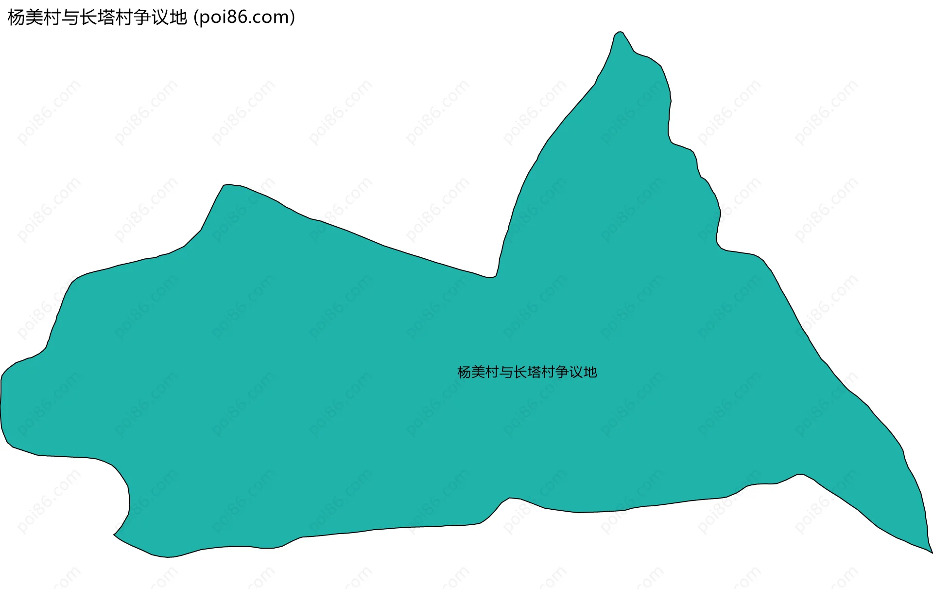 杨美村与长塔村争议地边界地图