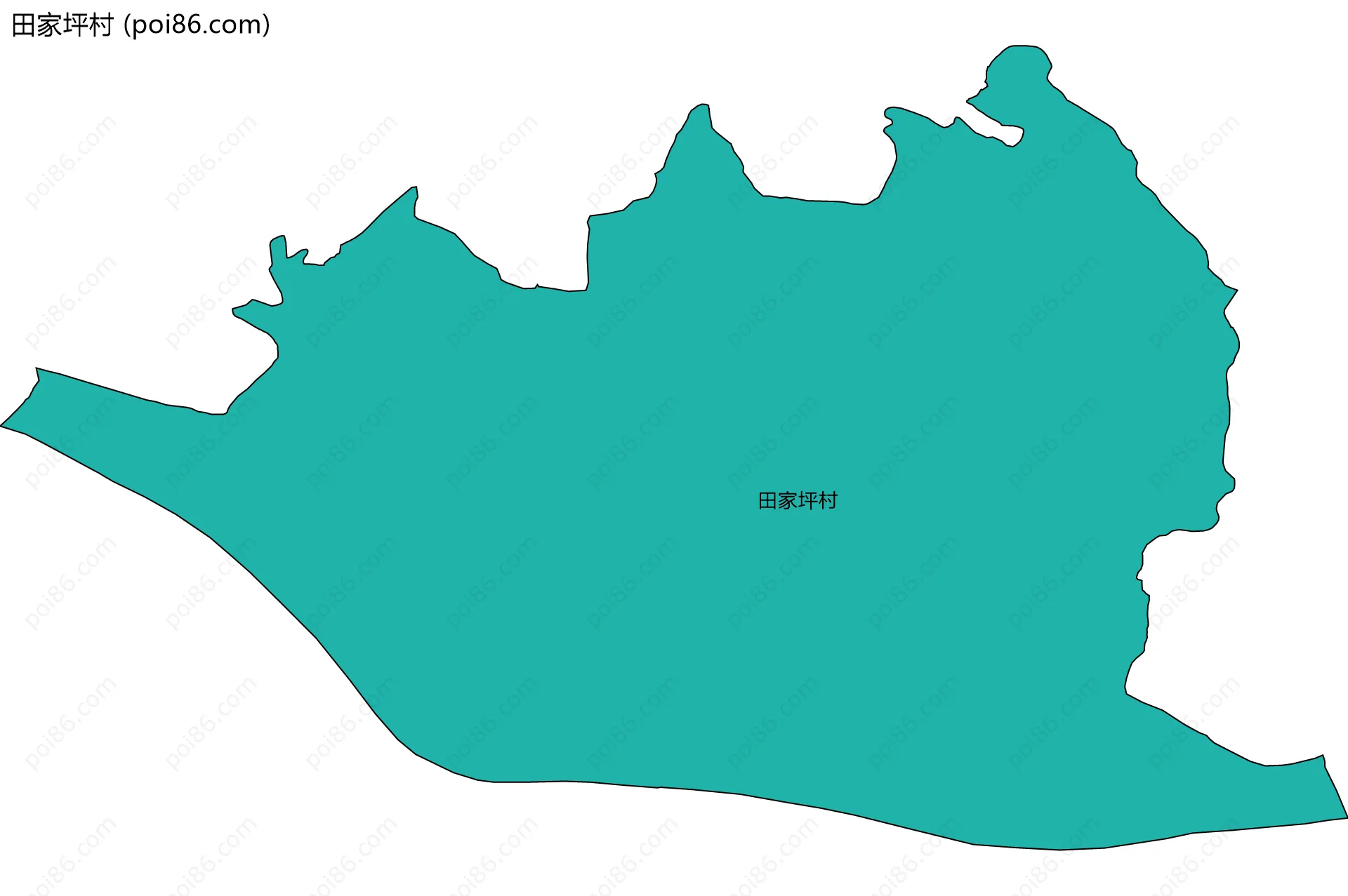 田家坪村边界地图