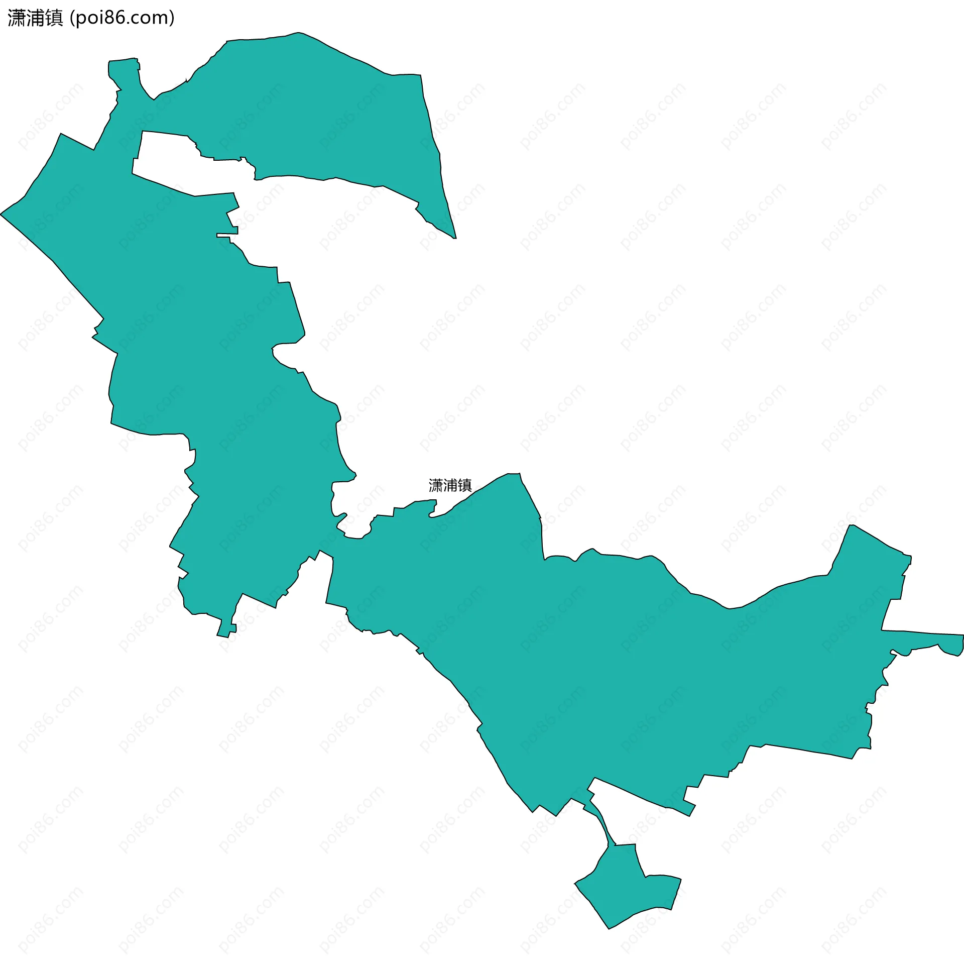 潇浦镇边界地图