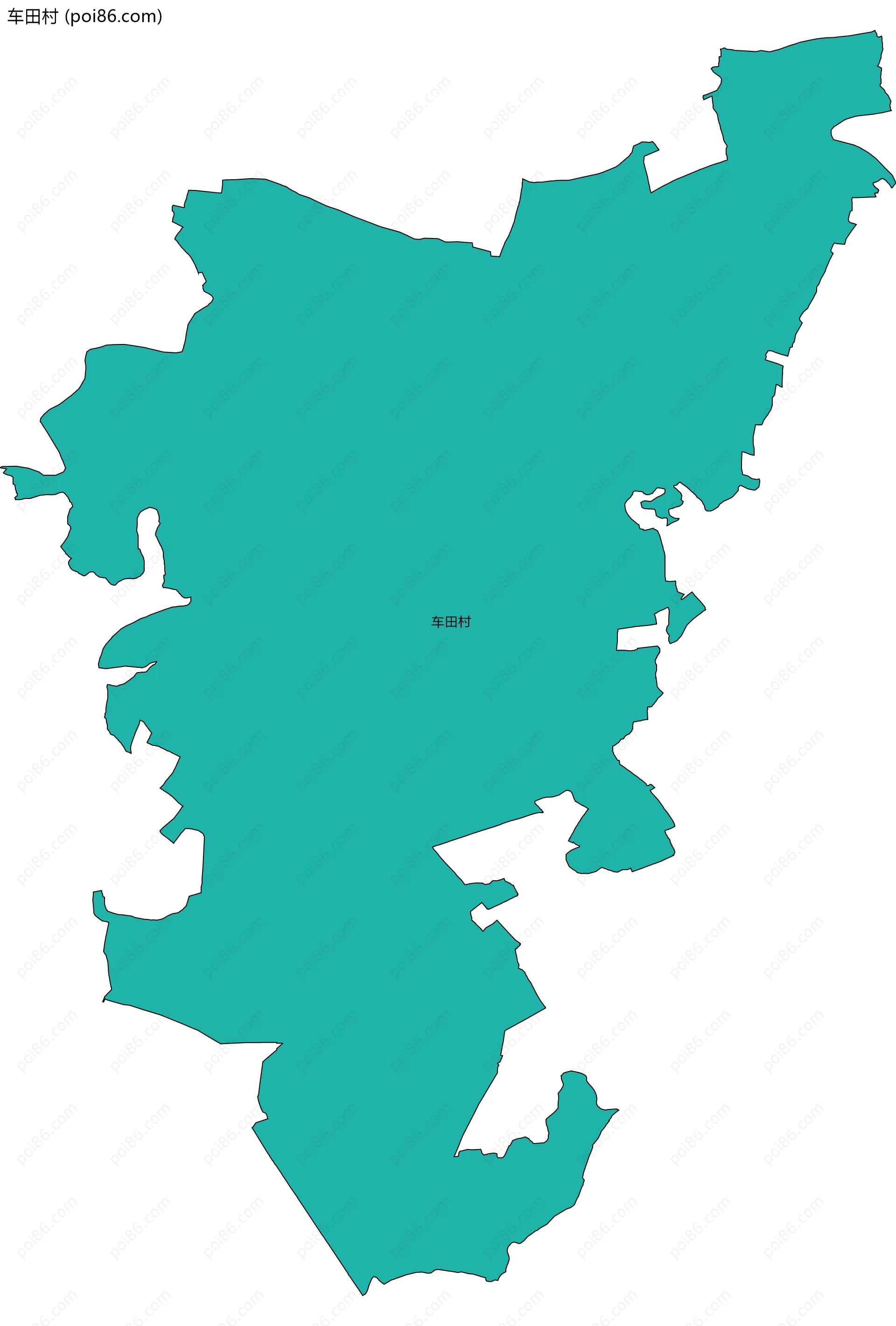 车田村边界地图