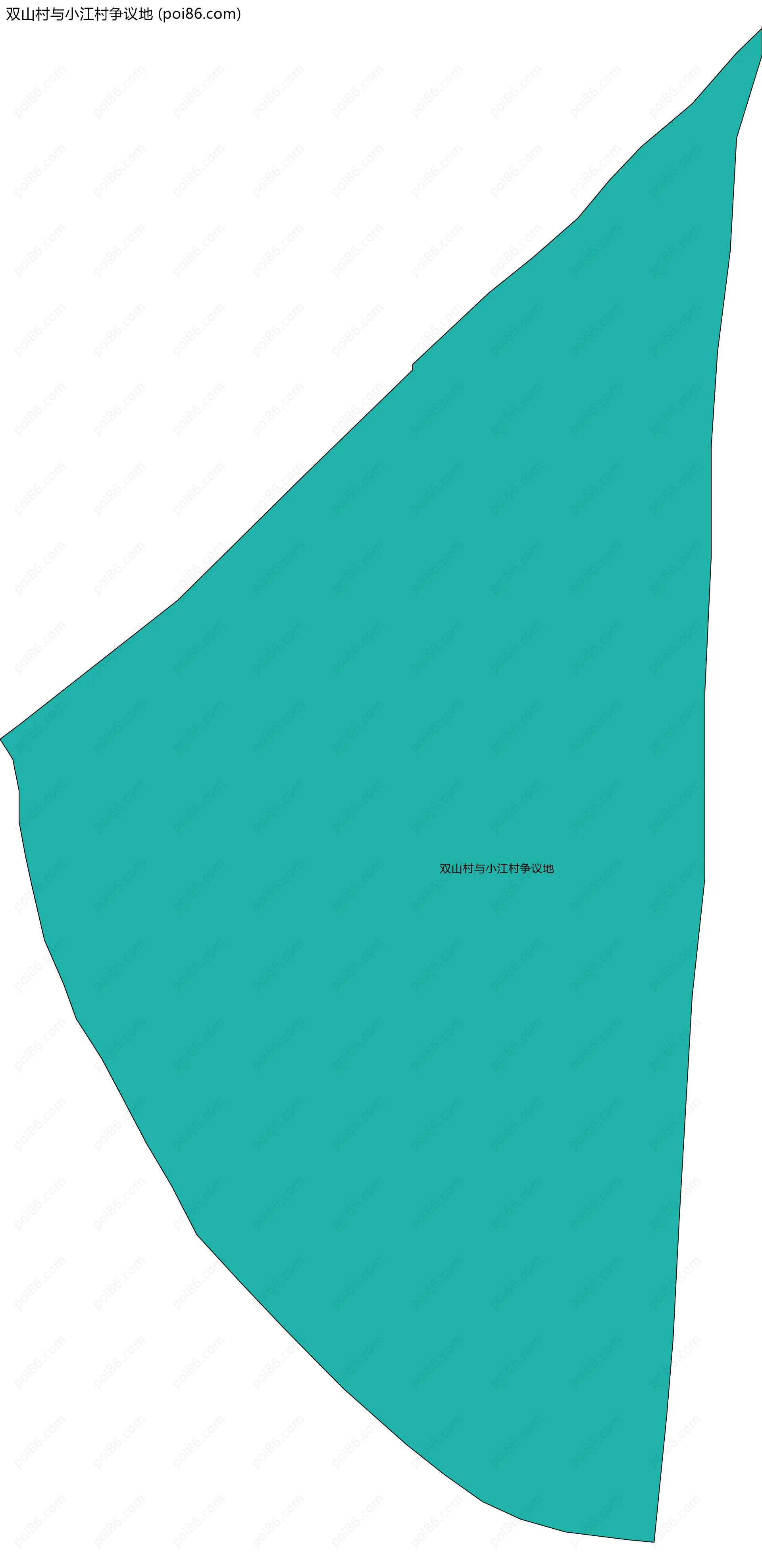 双山村与小江村争议地边界地图