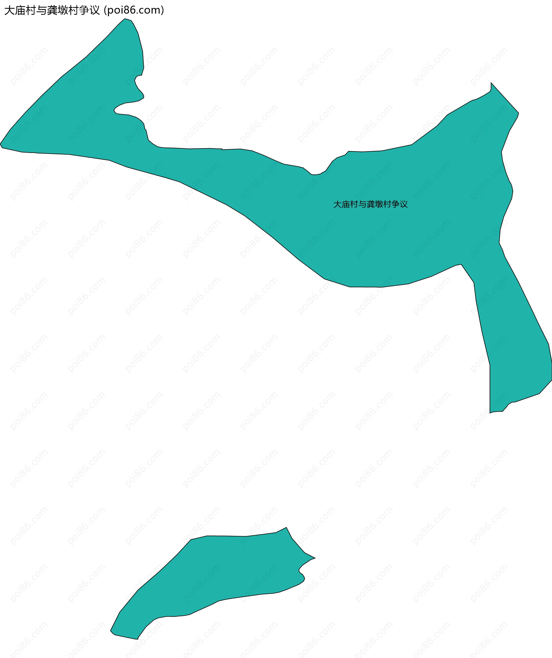 大庙村与龚墩村争议边界地图