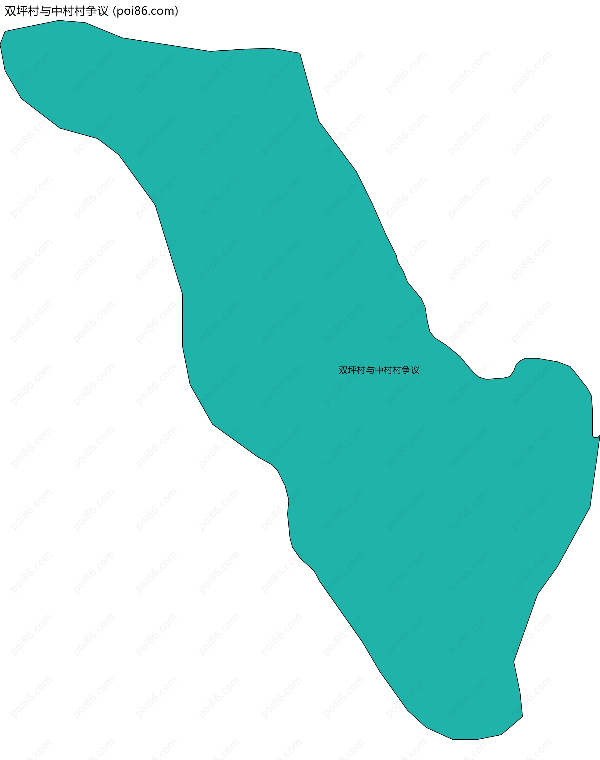 双坪村与中村村争议边界地图