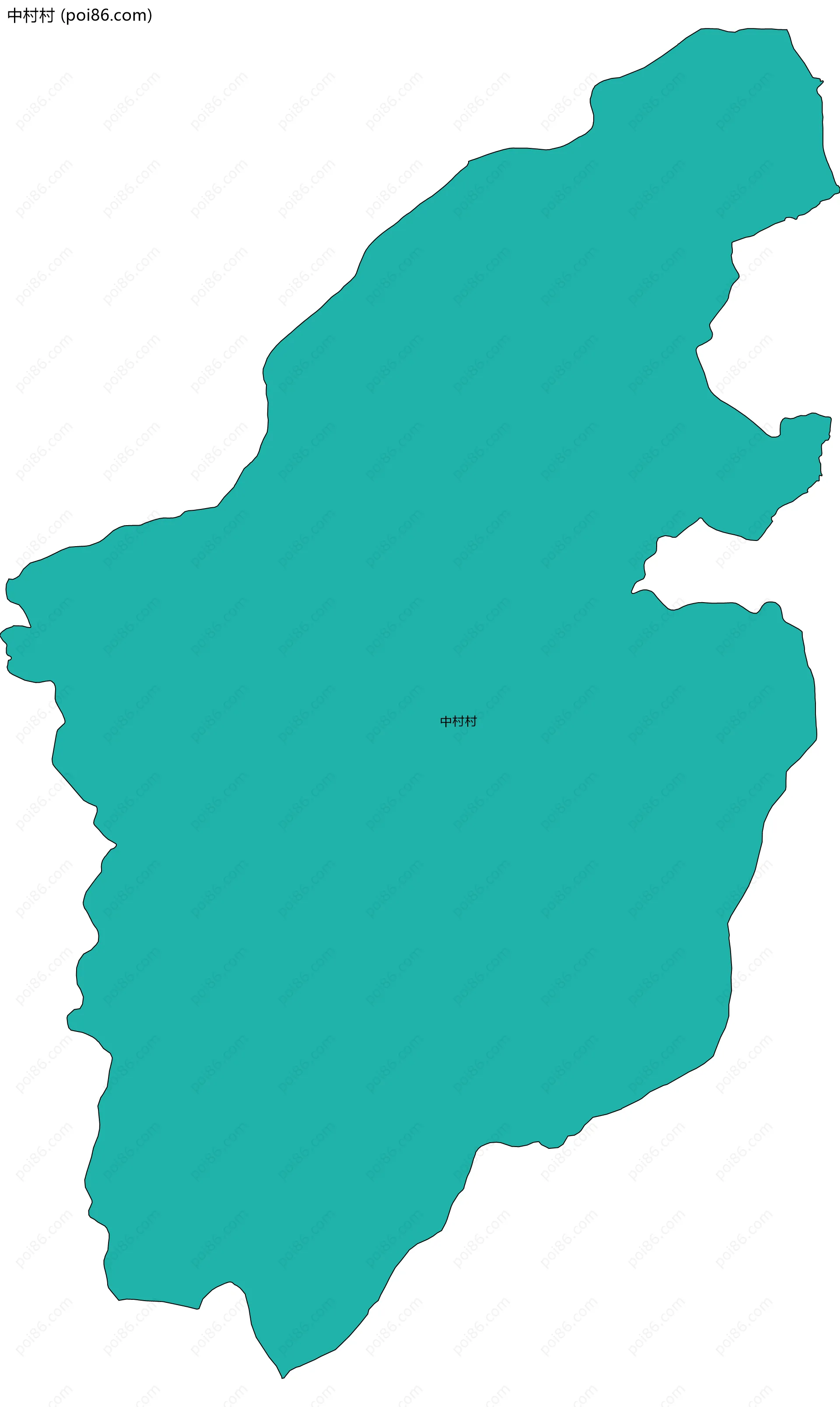中村村边界地图