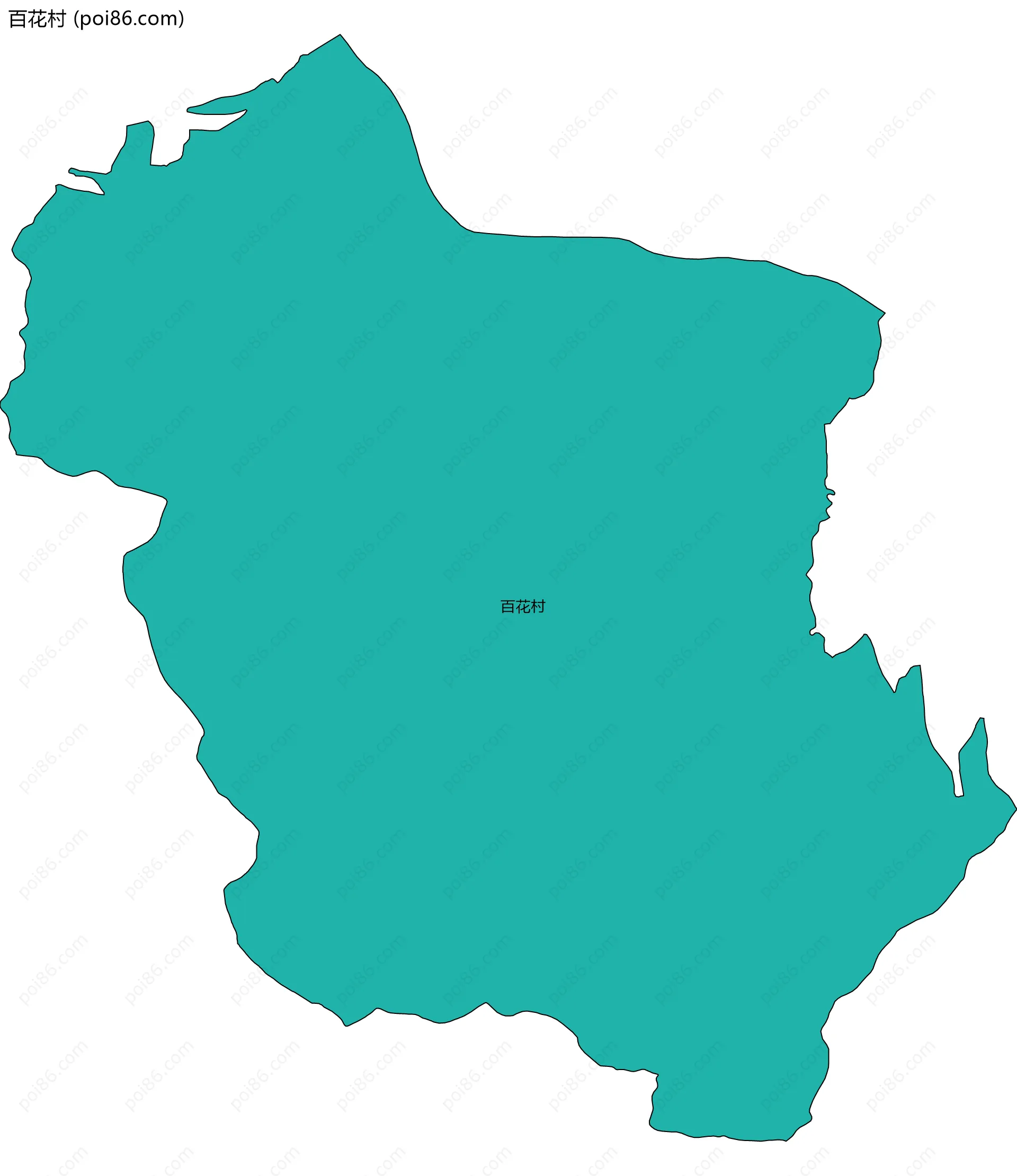 百花村边界地图