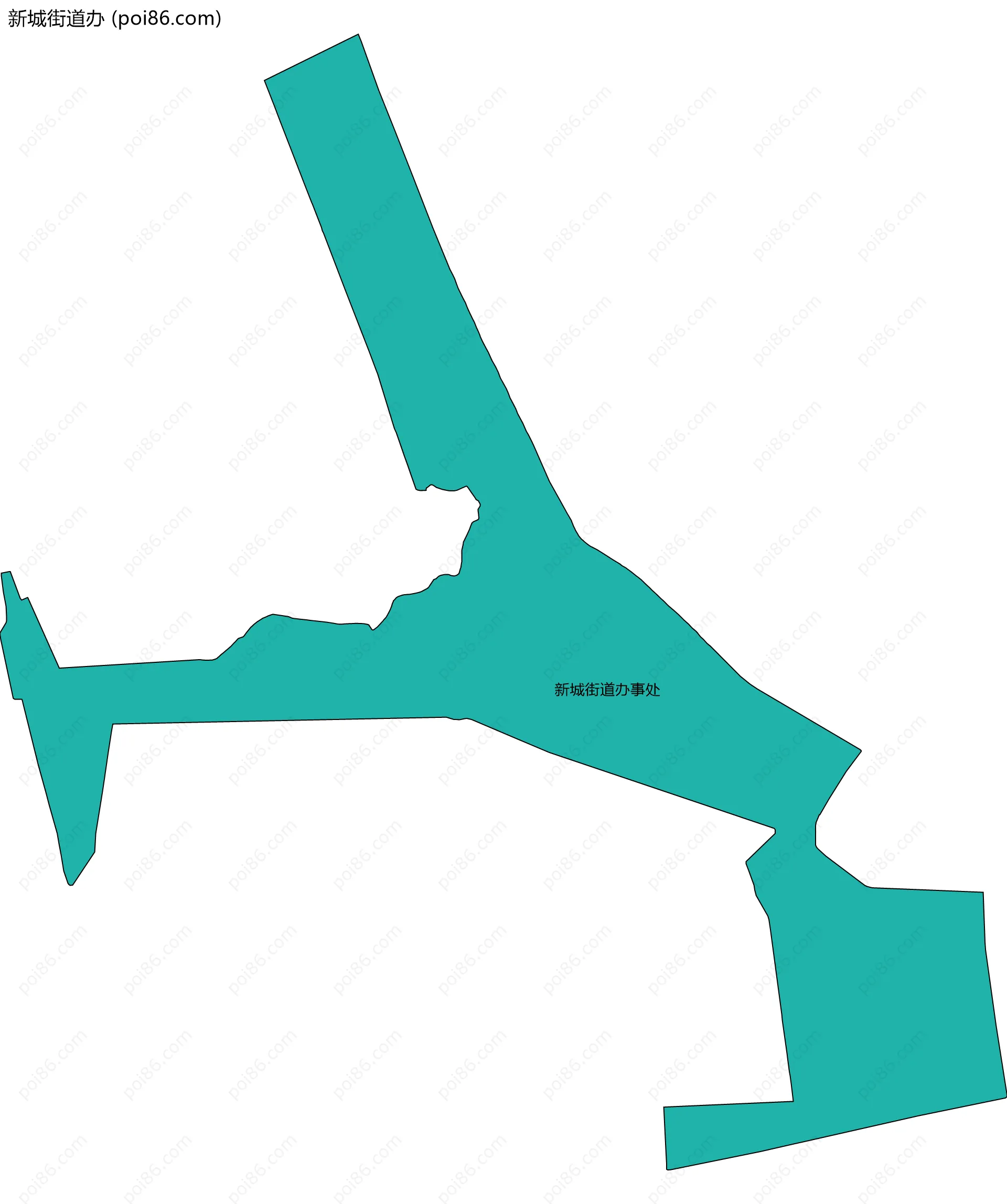 新城街道办边界地图(五级行政区划)