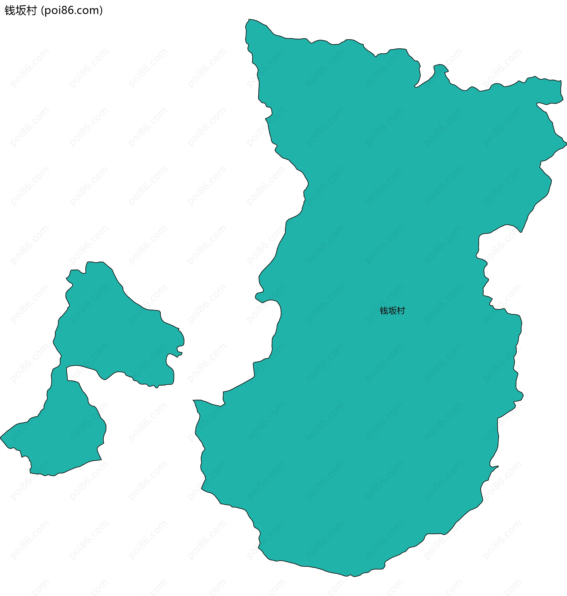 钱坂村边界地图
