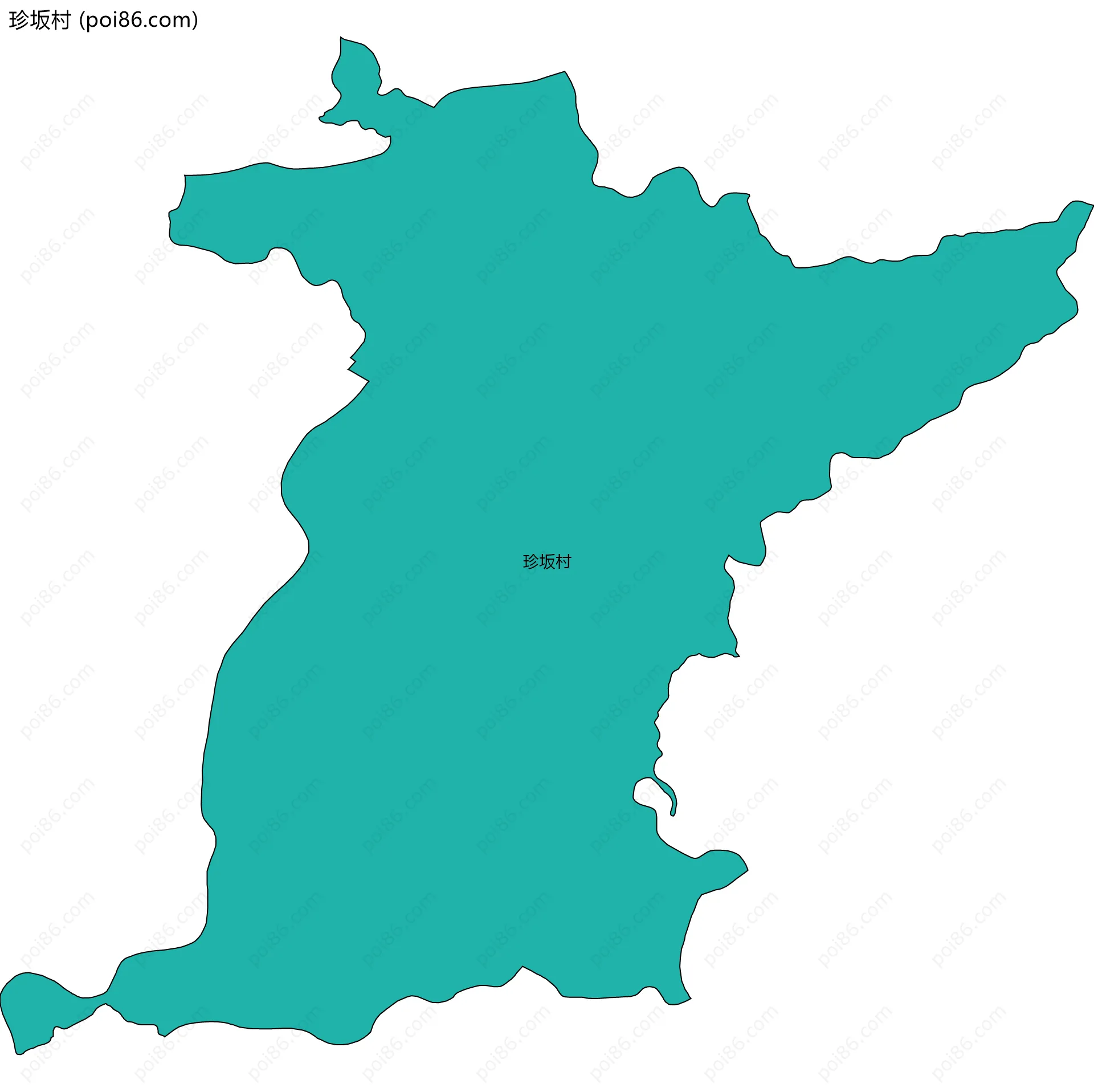 珍坂村边界地图