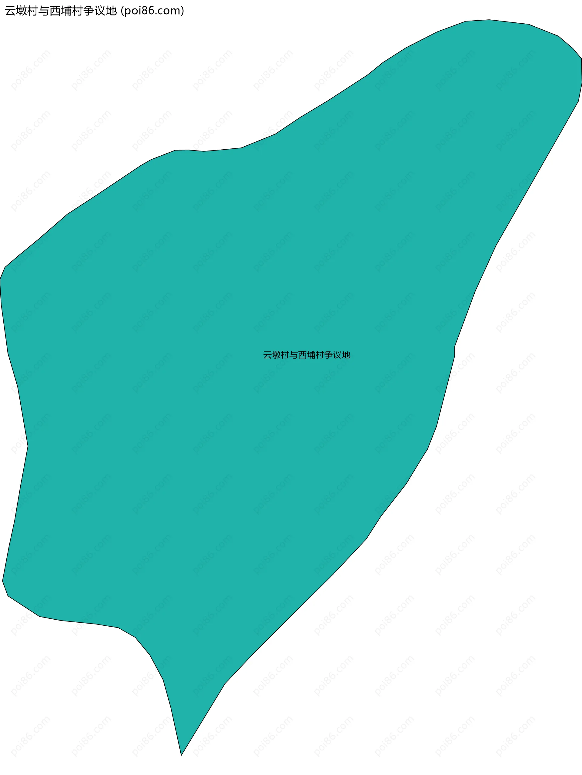 云墩村与西埔村争议地边界地图