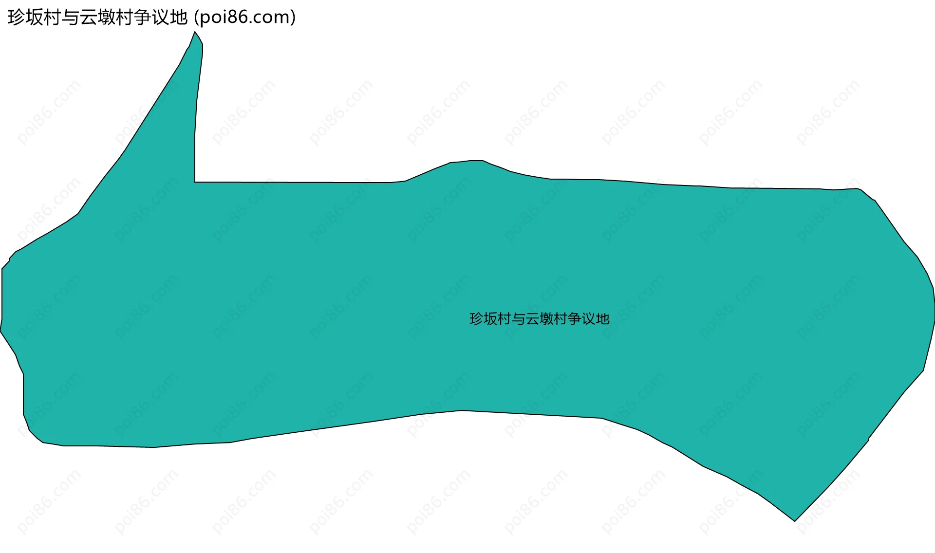 珍坂村与云墩村争议地边界地图