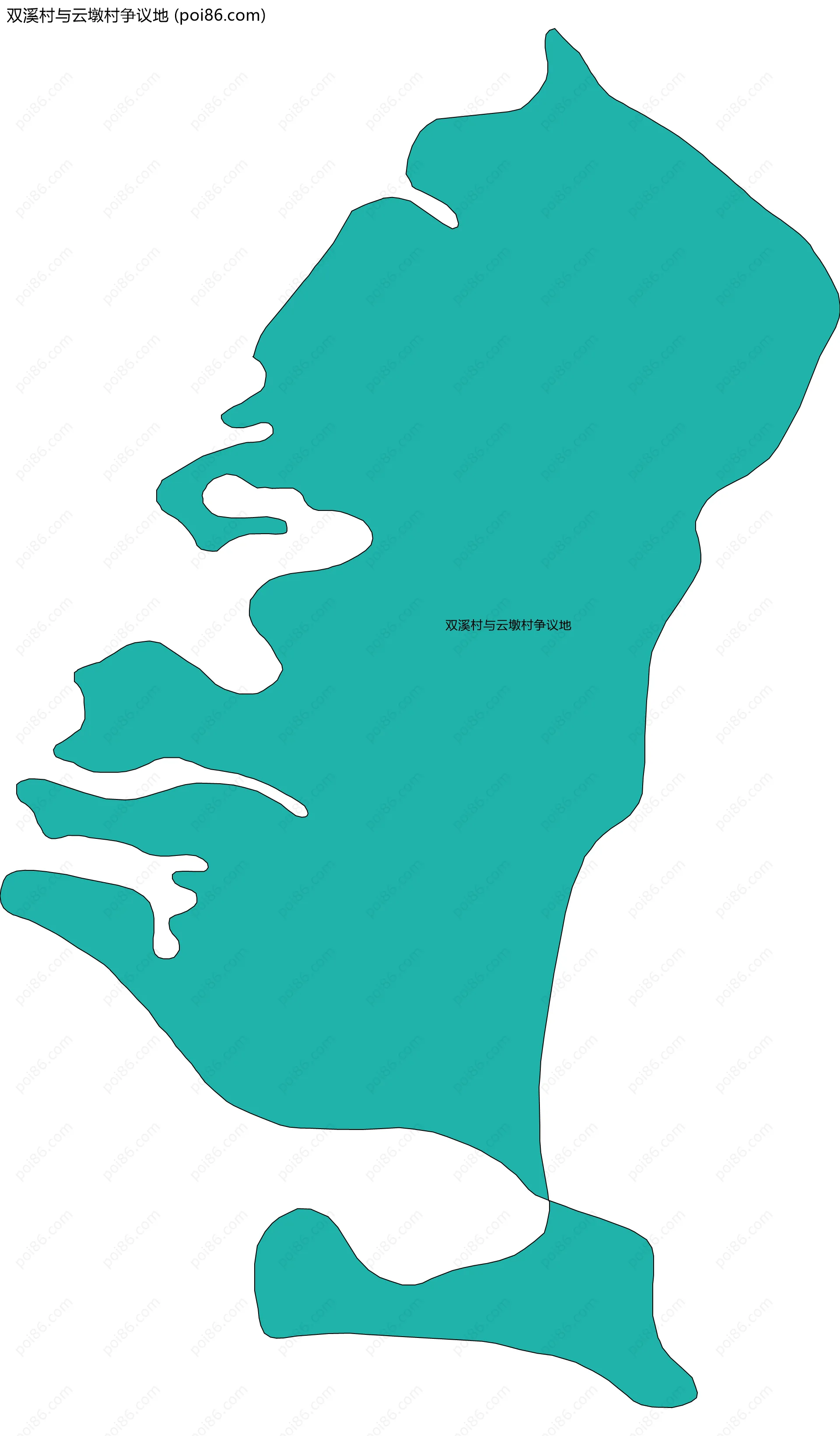 双溪村与云墩村争议地边界地图