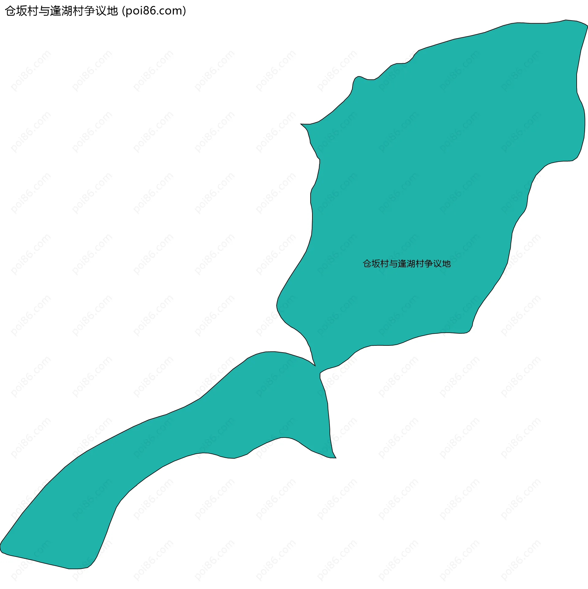 仓坂村与逢湖村争议地边界地图