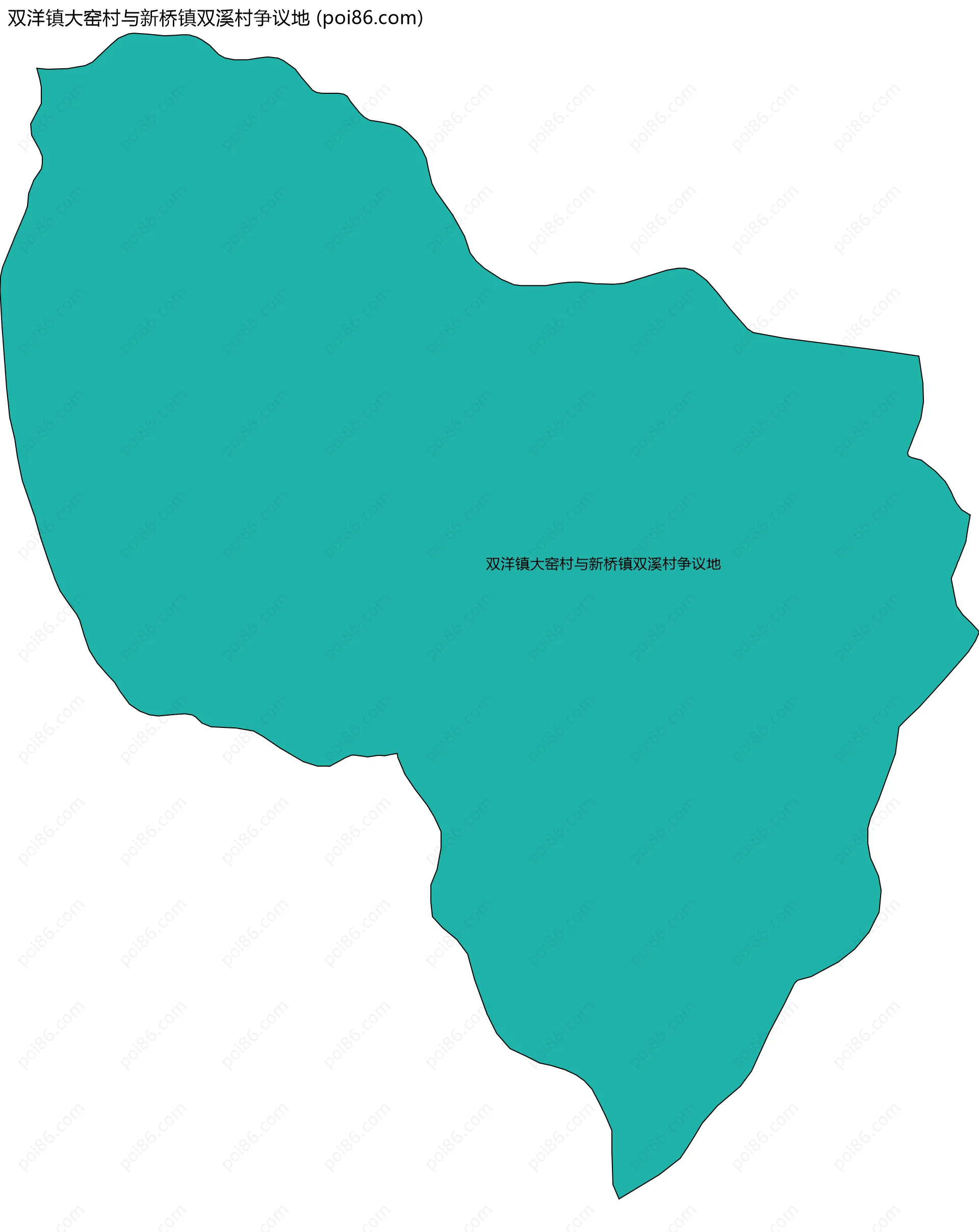 双洋镇大窑村与新桥镇双溪村争议地边界地图