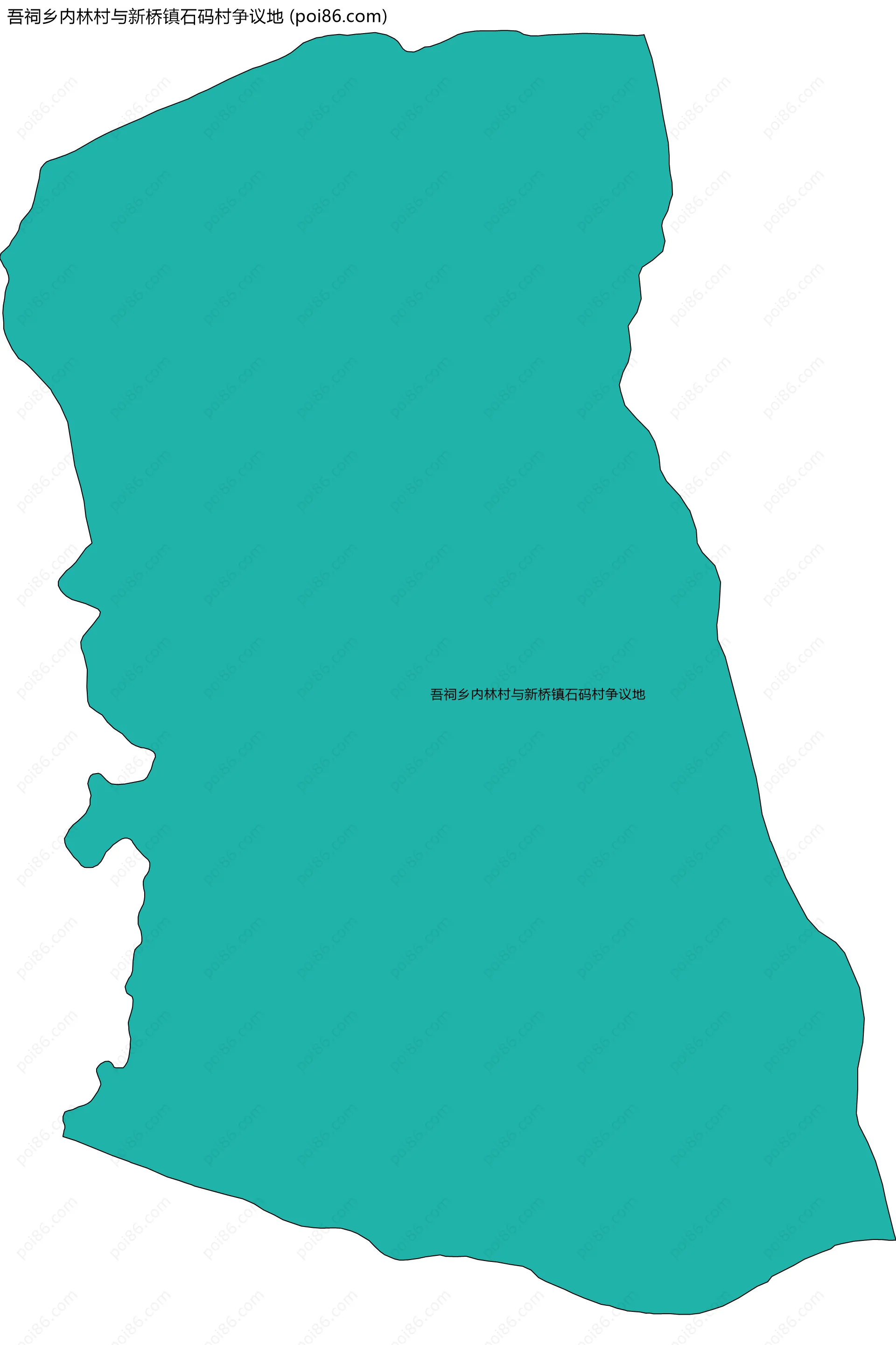 吾祠乡内林村与新桥镇石码村争议地边界地图