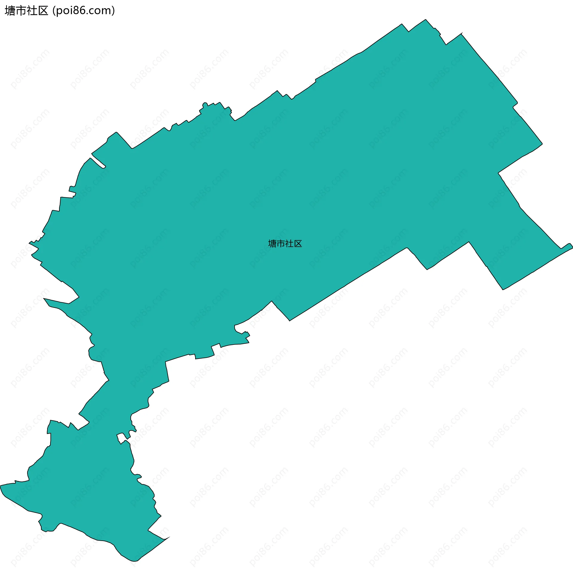 塘市社区边界地图