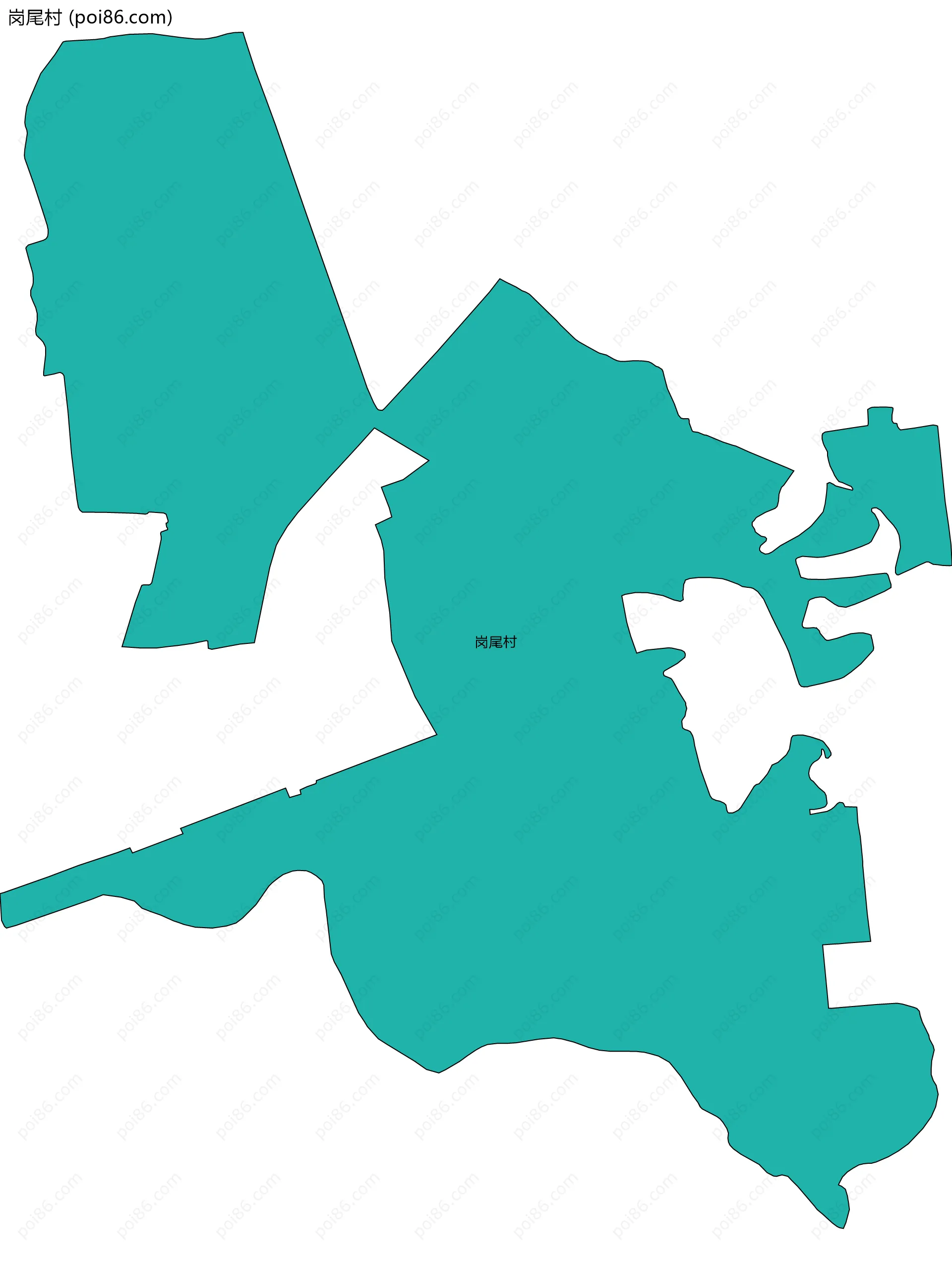 岗尾村边界地图