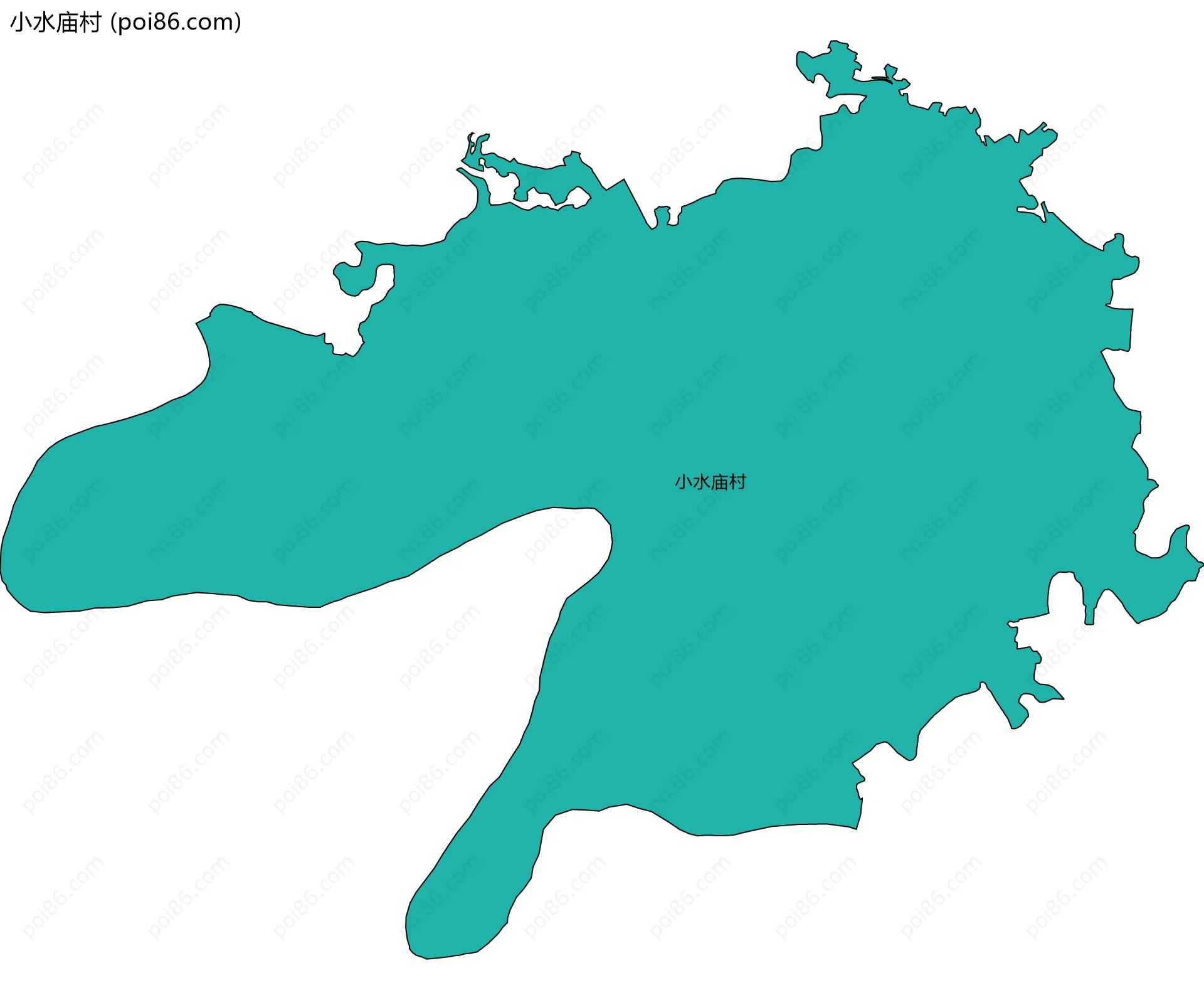 小水庙村边界地图