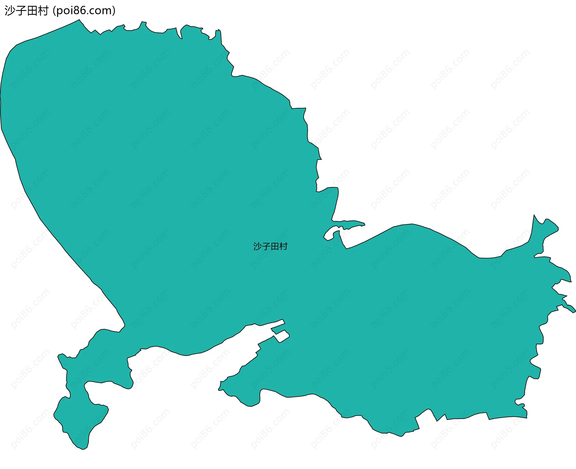 沙子田村边界地图