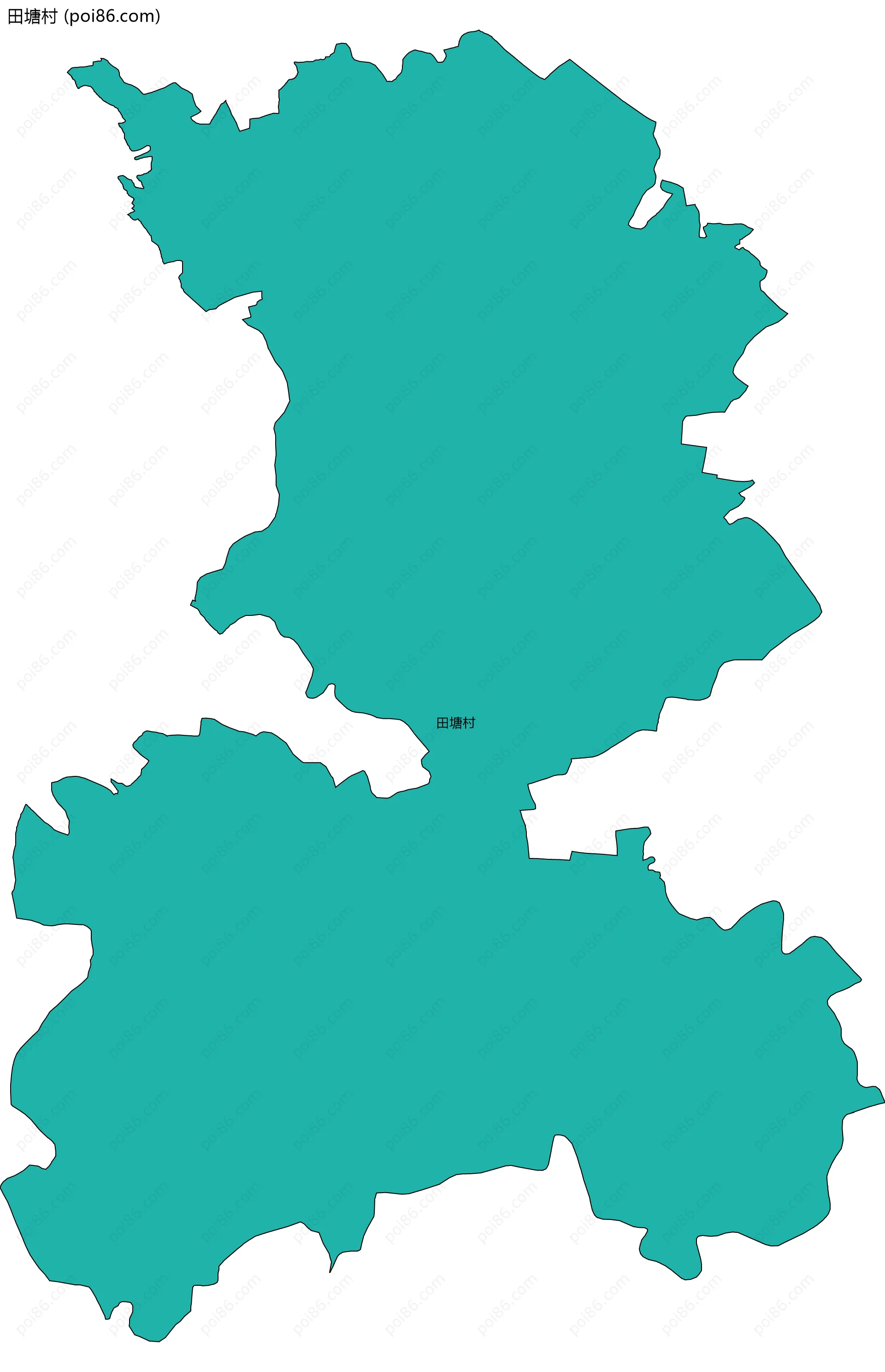 田塘村边界地图