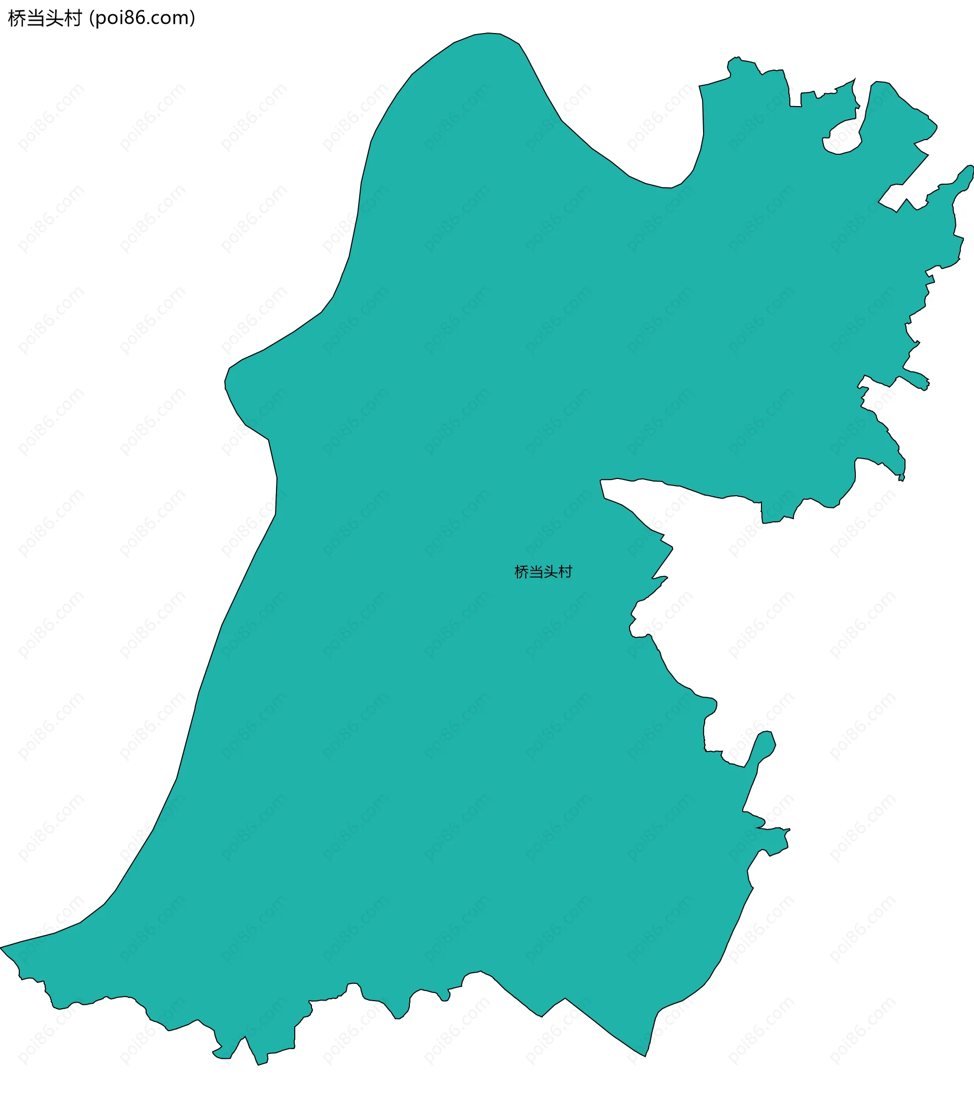 桥当头村边界地图
