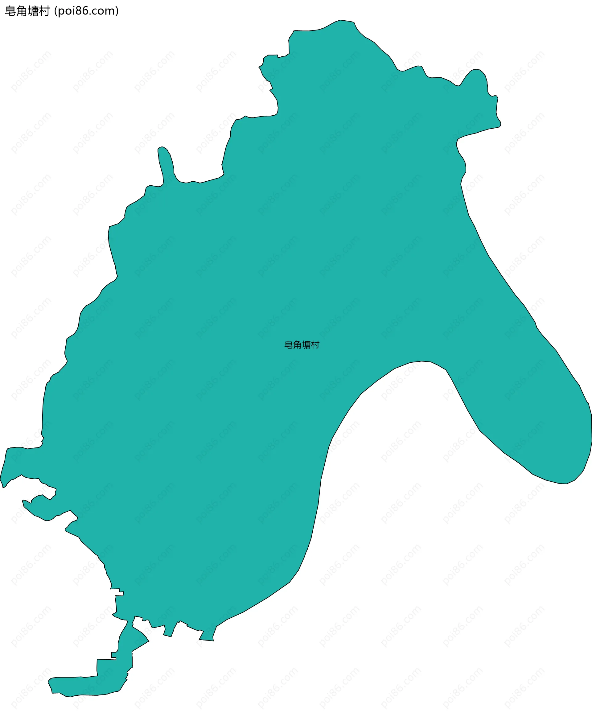 皂角塘村边界地图