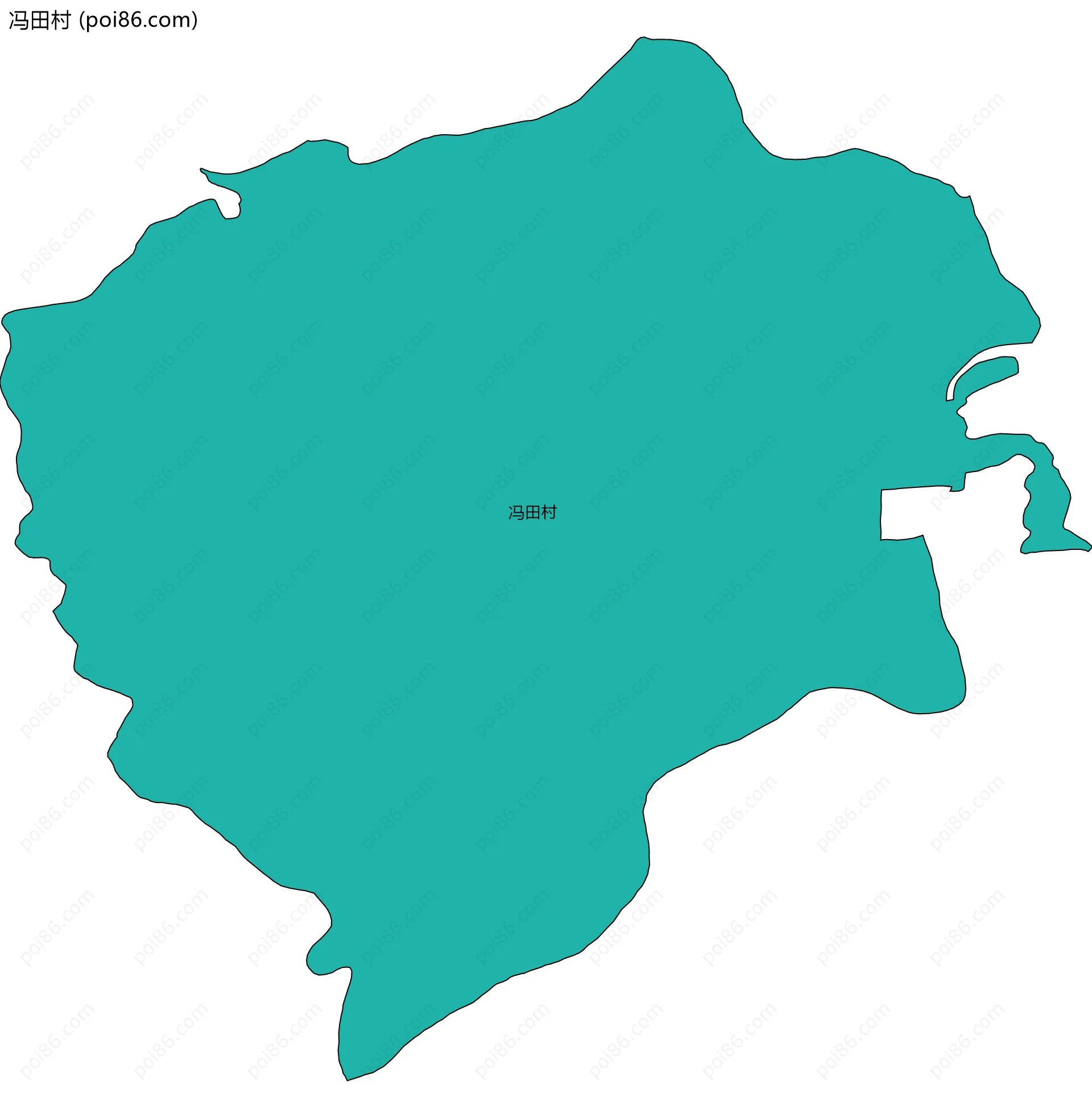 冯田村边界地图